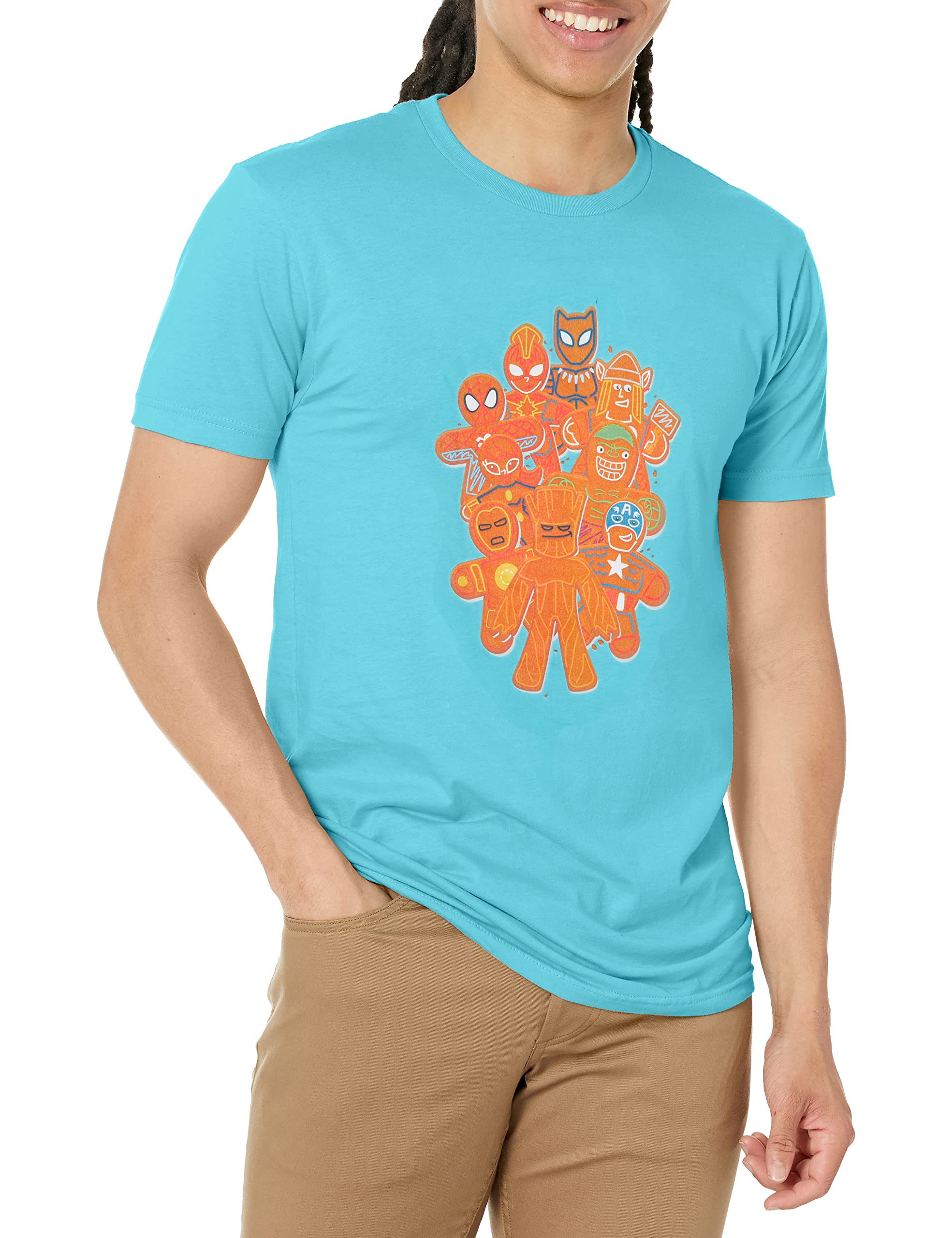 Marvel Camiseta clásica de Manga Corta para niñas Cookiegroup Camiseta para Niñas, Azul Tahití, S