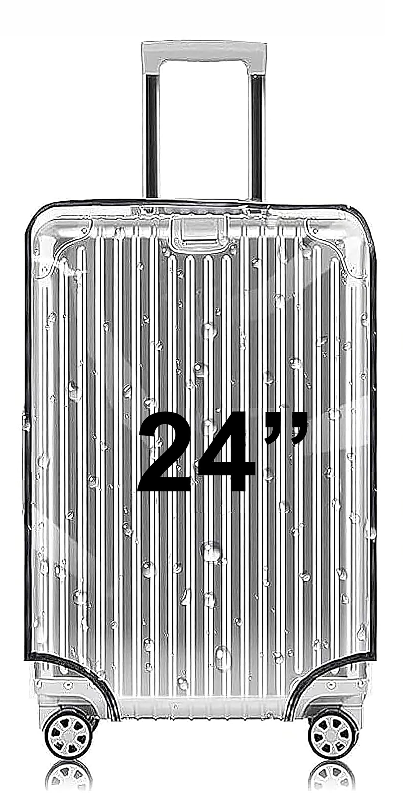 Trolley Bag Cover Suitcase Covers for Trolley Suitcase Cover for Hard Trolly Bags Protective Trolley Cover & Luggage Bag Cove Transparent Waterproof PVC Cover Combo (Medium (24 Inch))