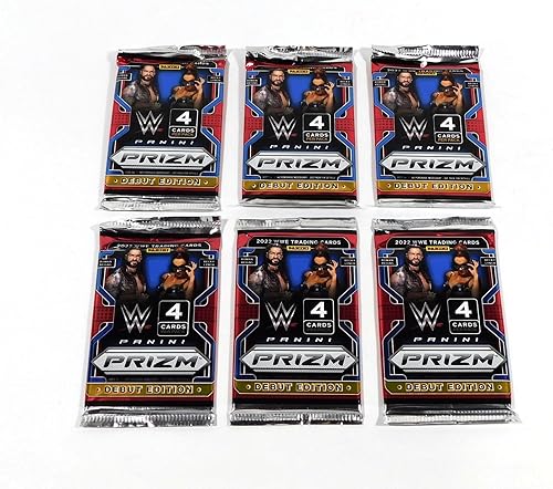 Lot of (6) 2022 Panini Prizm WWE Wrestling Trading Card Packs (4 Cards Per Pack)