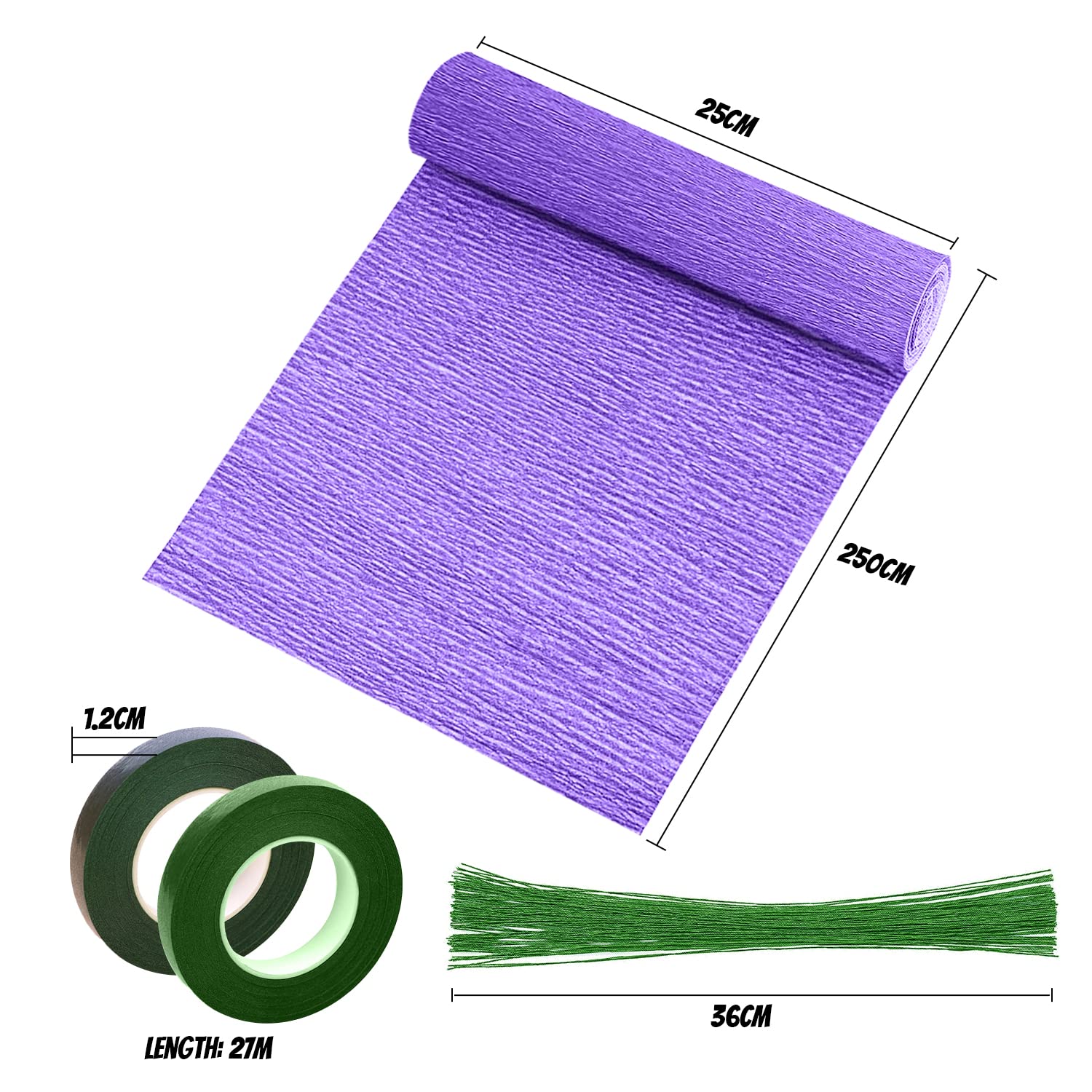 LATRAT Lot de 6 rubans crépon faits à la main - 4,5 cm x 25 m - Papier crépon - Papier crépon - Pour décoration de mariage, fête, doré