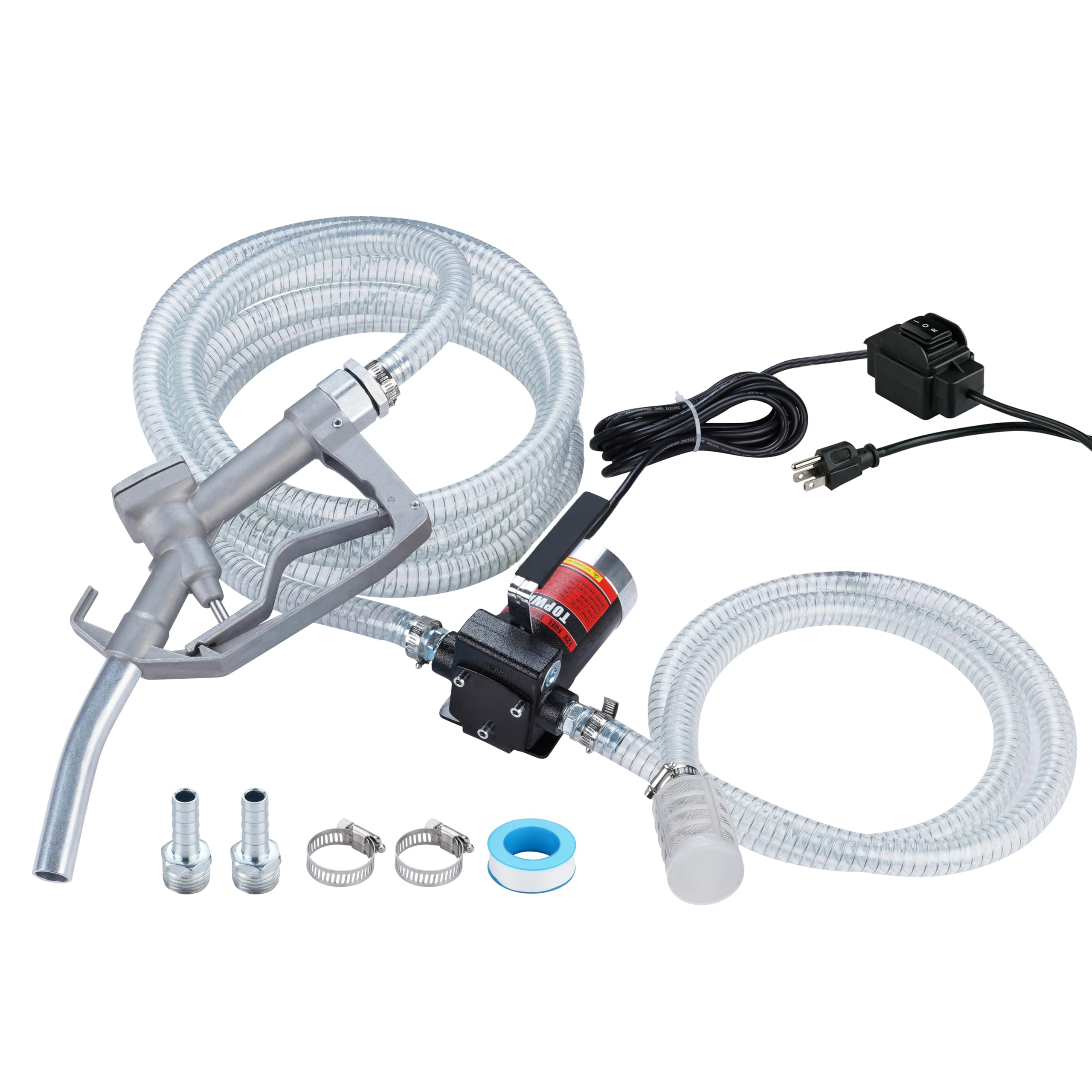 Photo 1 of TOPWAY 110V Gasoline Fuel Pump Kit, Self-priming Oil Transfer Pump with Handle, Reversible Pumping, Overheat Protection, Explosion-Proof, Oil Hose, Nozzle for Gasoline Fuel Diesel Kerosene Removal