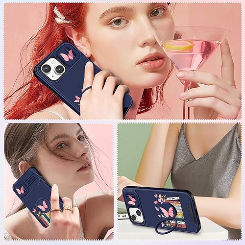 Miniatura 6 de Funda 2 en 1 para iPhone 13  iPhone 14 para mujeres, linda funda femenina para teléfono con diseño estético de libros de moda con cubierta