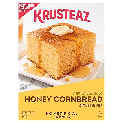 Krusteaz Honey Cornbread and Muffin Mix, No Artificial Flavors and No Artificial Colors, Baking Mix, 15-ounce Box