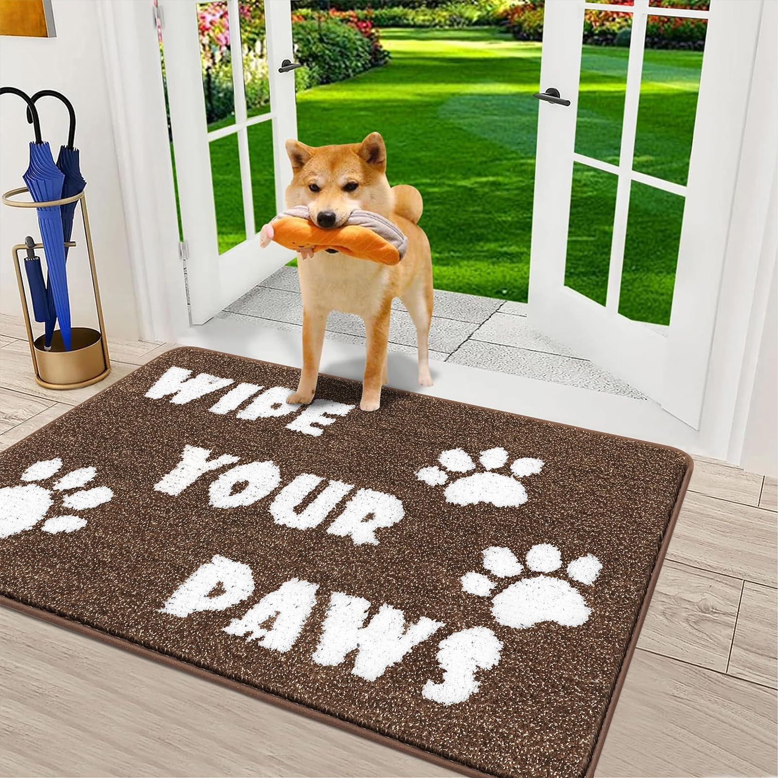 Enyhom Tapete grande para puerta de interior, 80 x 120 cm, tapete de entrada de perfil bajo, súper absorbente, antideslizante, tapete para puerta delantera, tapete para mascotas para perros en el