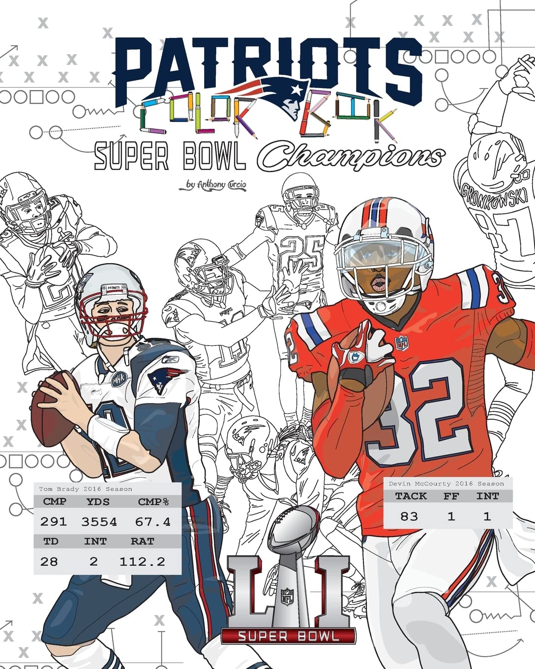 New England Patriots 2017 Super Bowl Champions: The Ultimate Football Coloring, Activity and Stats Book for Adults and Kids Paperback – February 6, 2017