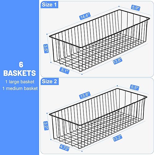 Miniatura 10 de Wetheny Cesta de papel higiénico (paquete de 1)  Cesta de alambre negro de metal para decoración de cuarto de baño  Cestas de almacenamiento de