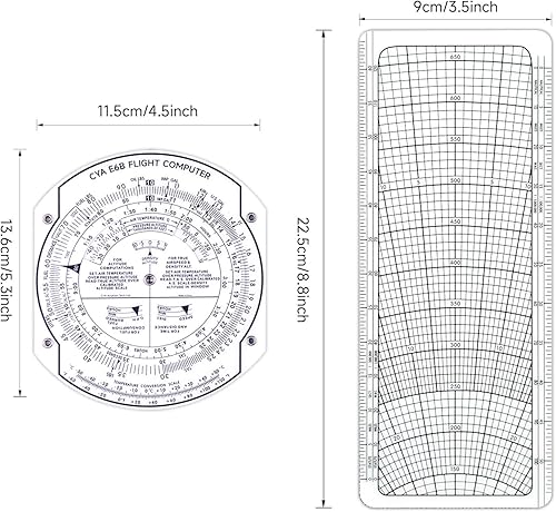 Miniatura 7 de CYA Computadora de vuelo de plástico E6B, Calculadora de computadora de vuelo piloto de aviación, entrenamiento de vuelo estándar, uso estudiantil