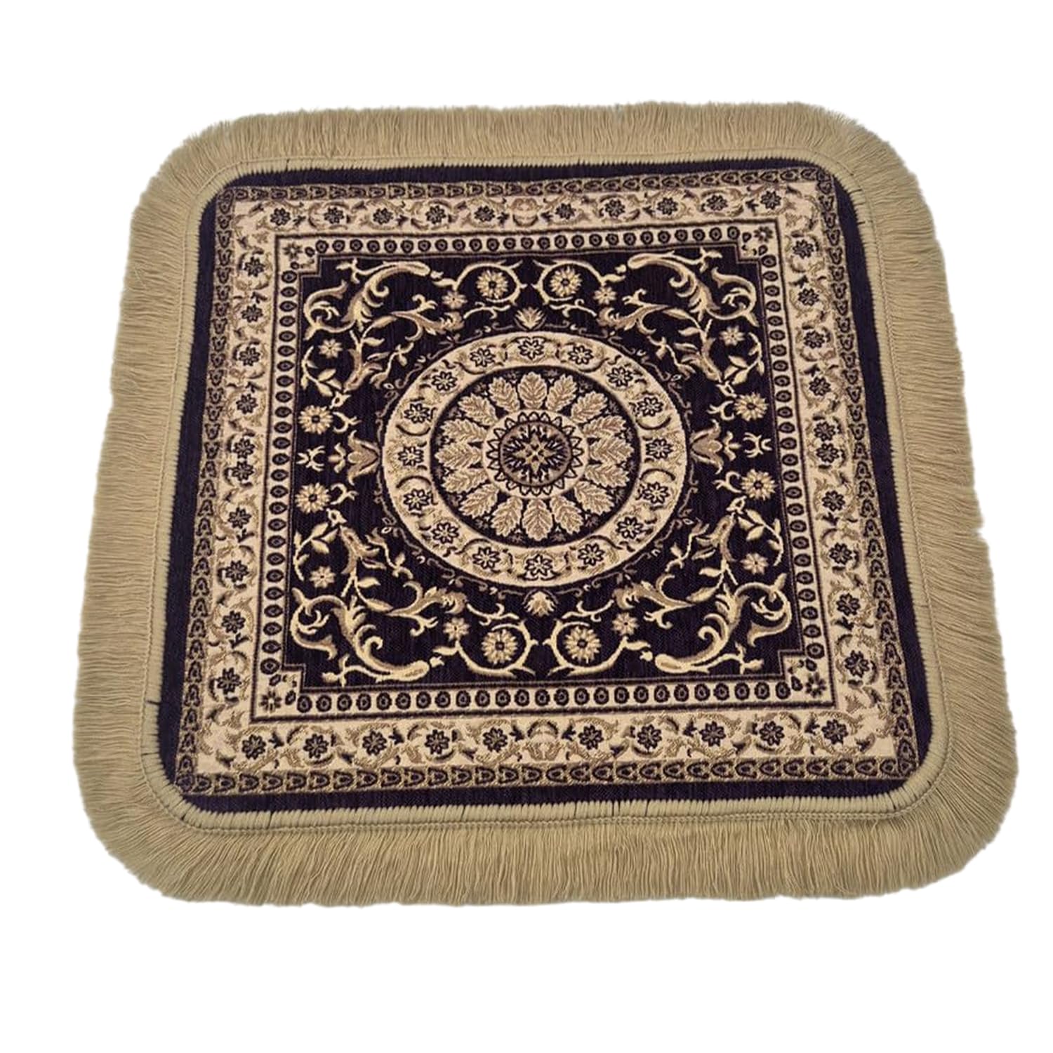 Soft Chenille Prayer Mat - Purple Mandala Design -1