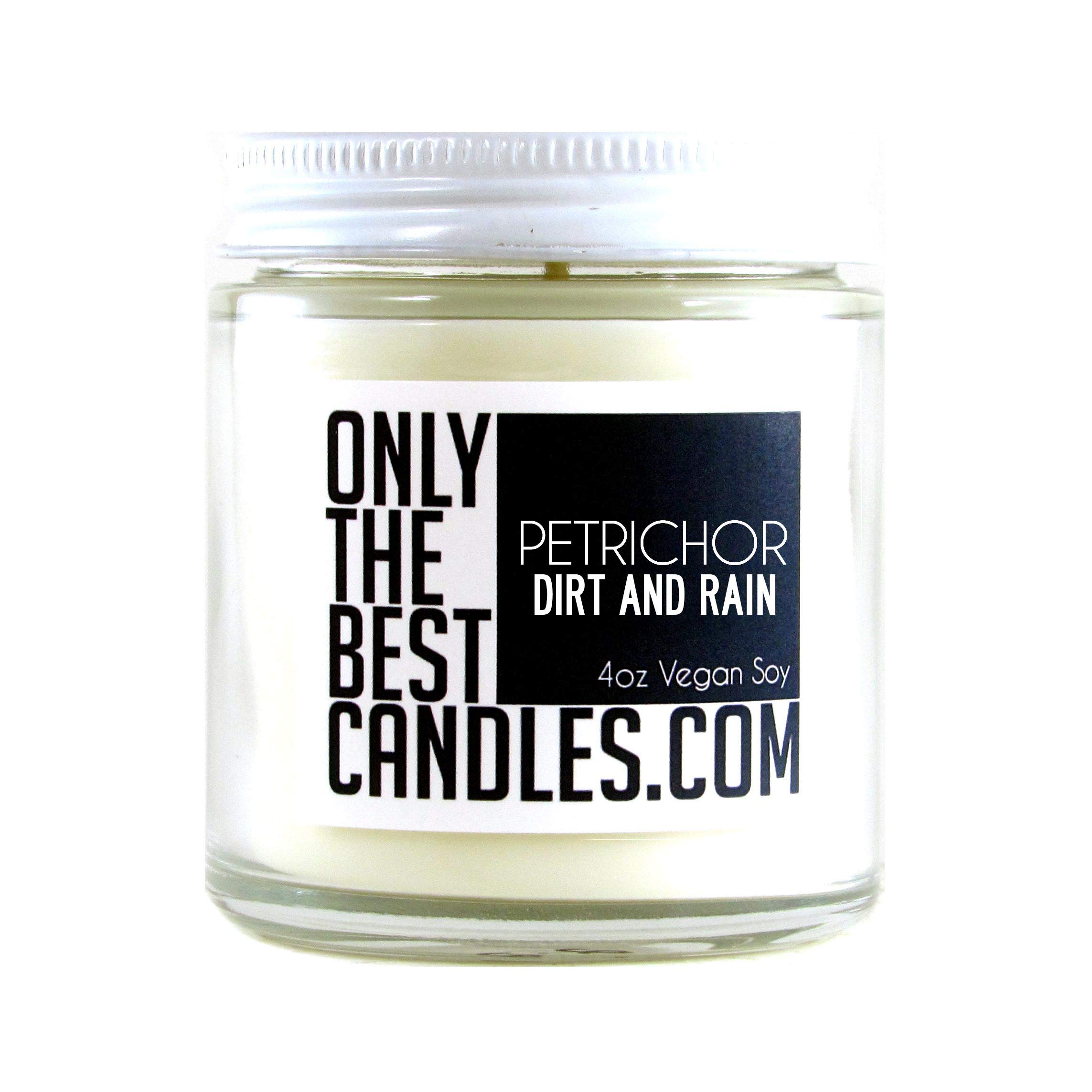 Petrichor The Smell of Dirt and Rain 4oz Candle | Glass Jar 4oz | Vegan Soy Wax | Handmade Small Business | Lasts 40+ Hours