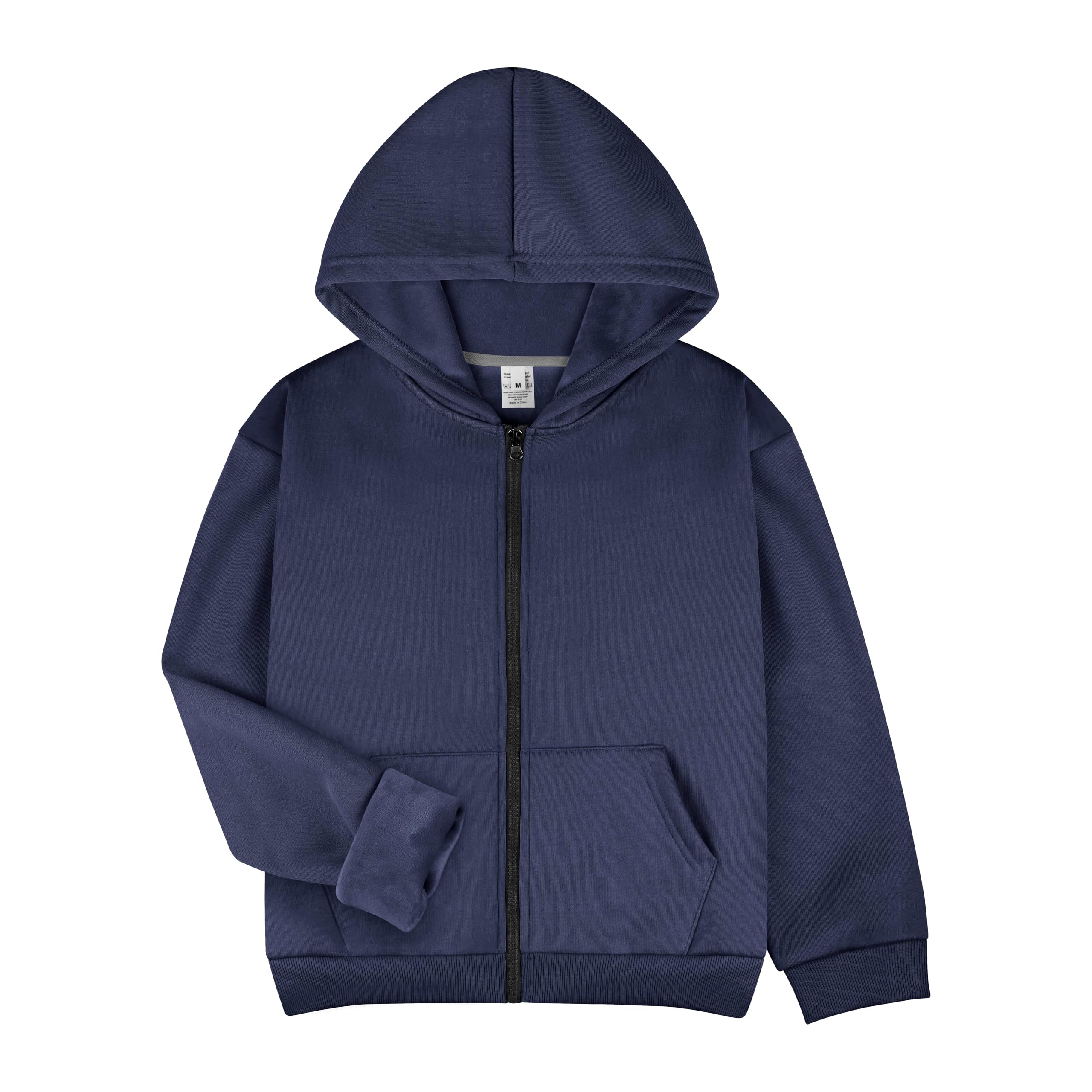 BIG ELEPHANT Sweatjacke Kinder Jungen mit Reißverschluss – Kapuzenjacke Jungen aus Baumwolle & Fleece, Leicht & Weich für Schule & Alltag
