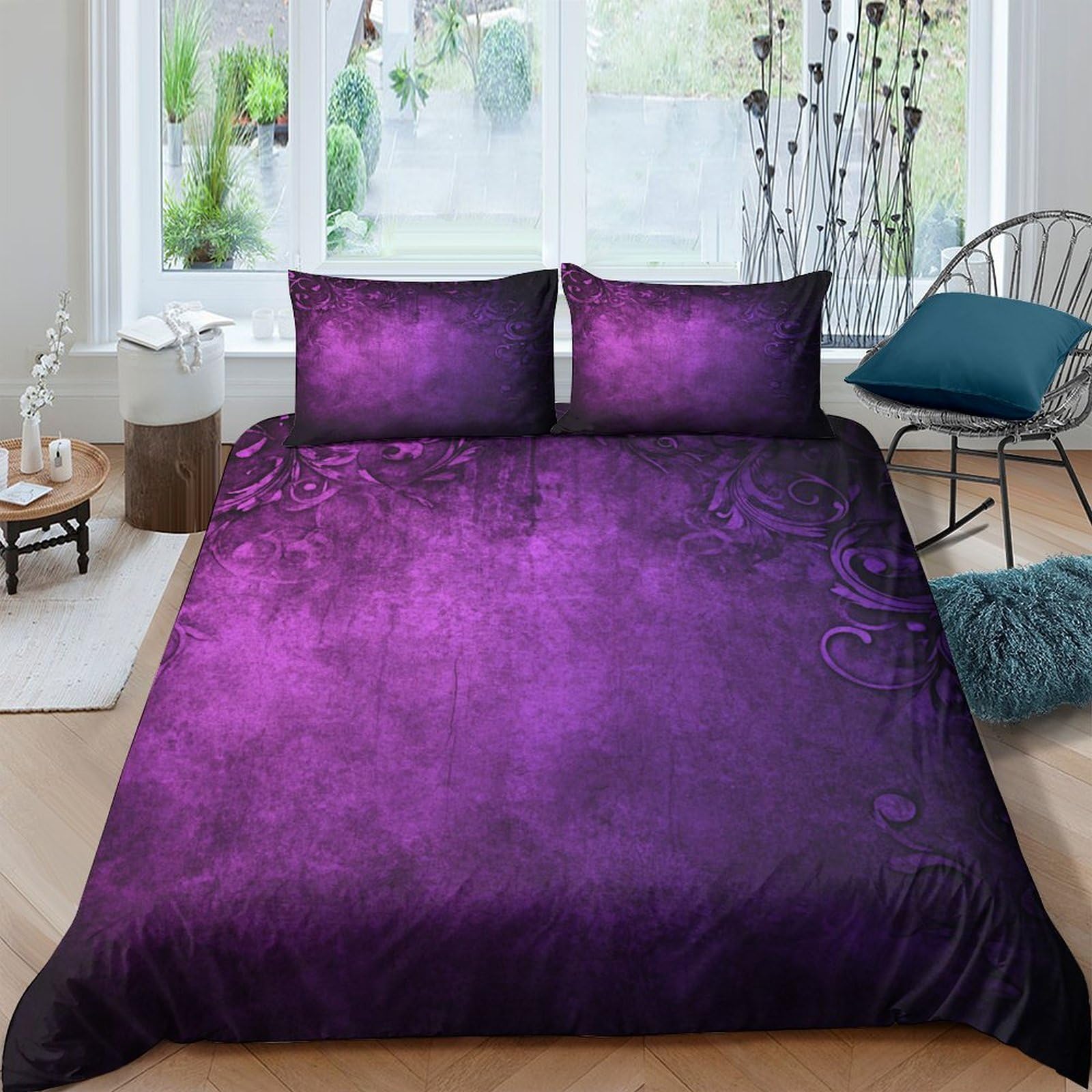 Ctjqhvkz Style-10 3D Printed Purple Galaxy Fitted Sheet Microfiber Soft Bedroom Decor Cosmic Nebula Mattress Cover For Home Dorm Single（135X200cm）
