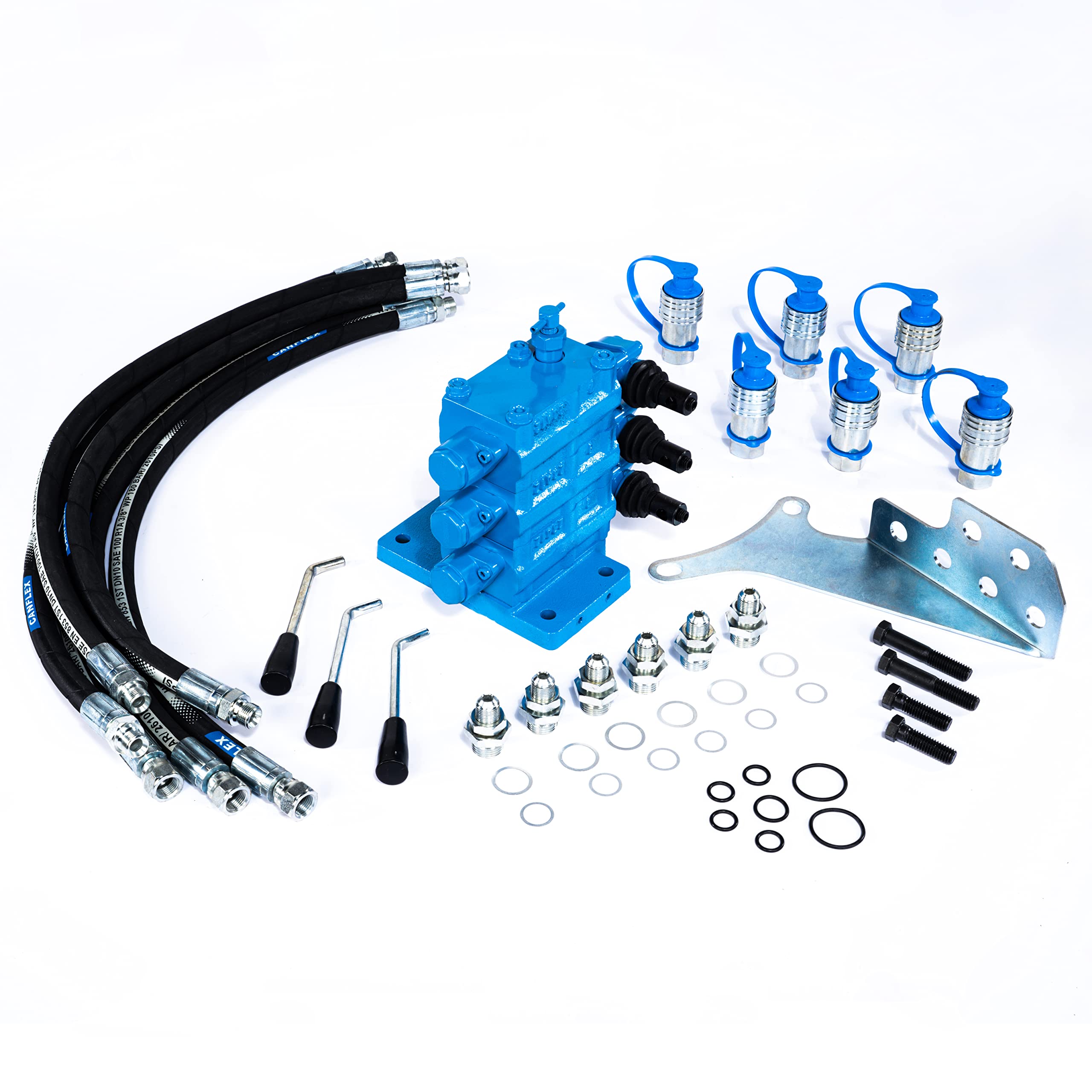 Spare Parts Holland - Dreifach Hydraulik Zusatzsteuergerät Kit für Ford Traktor 2000 3000 4000 Serie