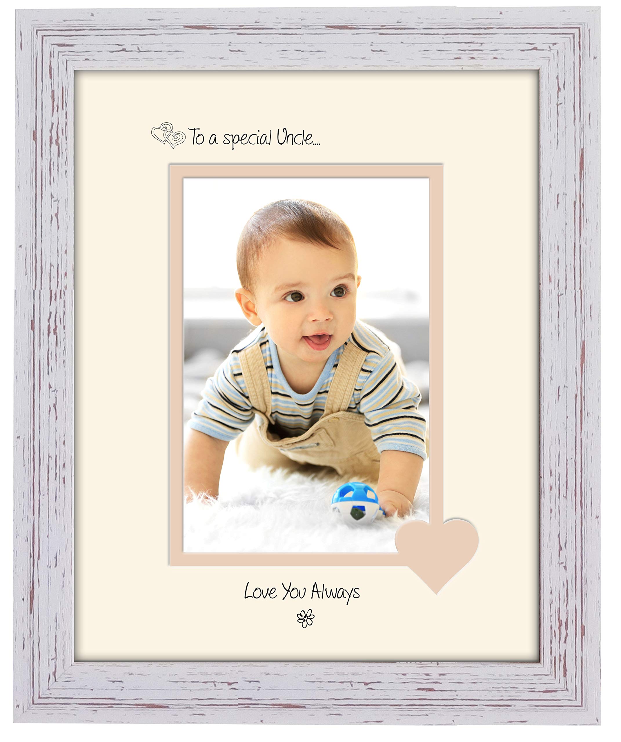 Photos In A Word Shabby Chic Frame Cream Mount Beige Inside Uncle Photo Frame Special Uncle Love You Always Portrait 1156F Double Mounted Quality Gift (Shabby Chic Frame Cream Mount Beige Inside)