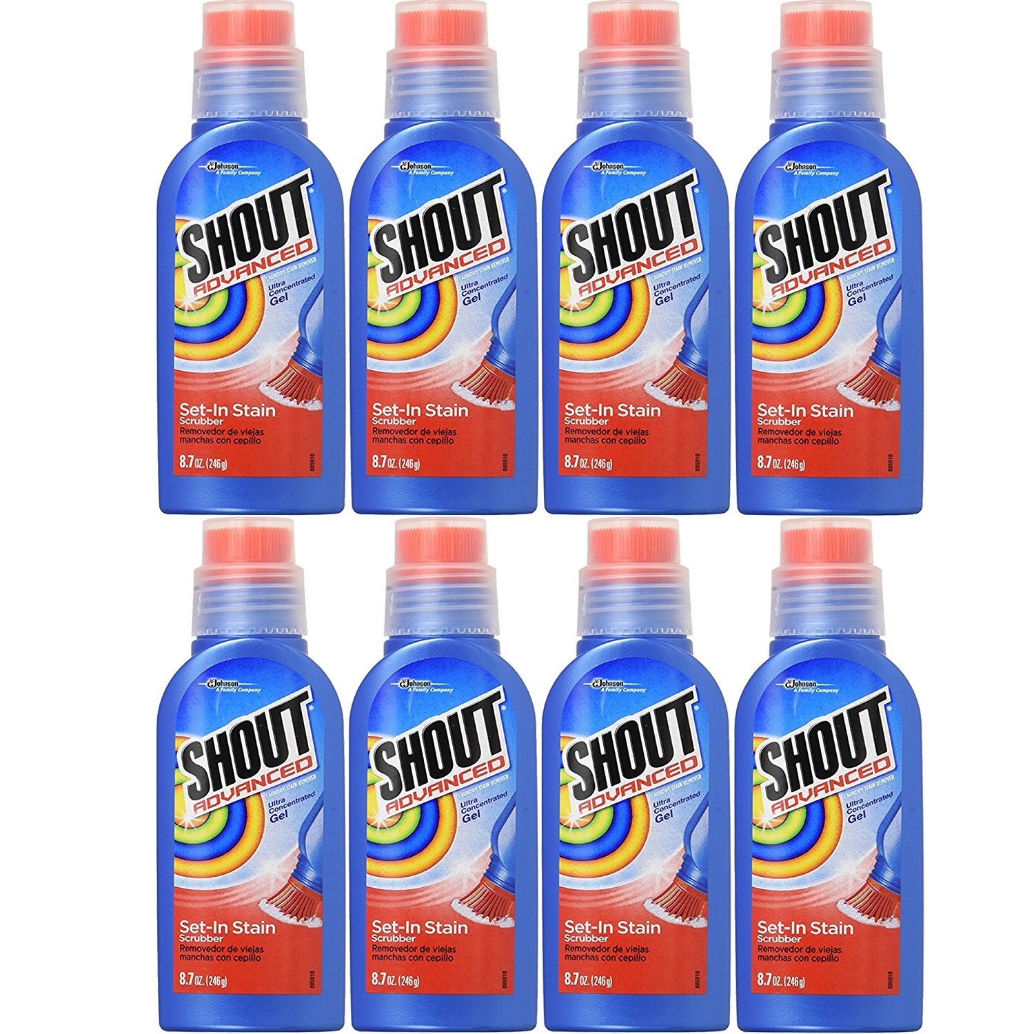 SHOUTAdvanced Ultra Concentrated Stain Removing Gel, 8.7 Oz, 8 Pack