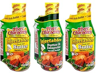 Tony Chachere Injectable Marinade Variety Pack, 2 Butter and 1 Butter and Jalapeno, 17 Fl. Oz, 3 Count