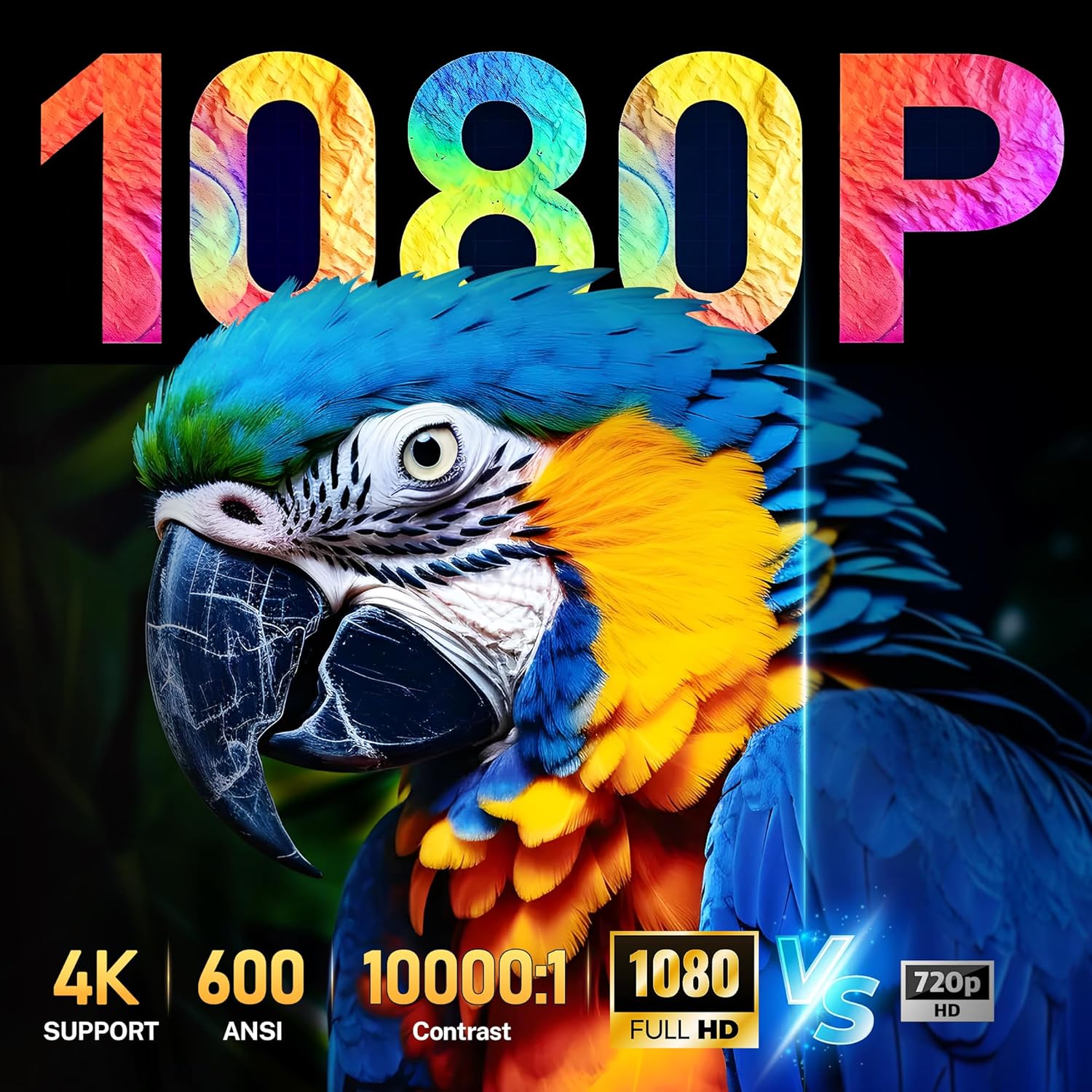 Native 1080P Smart Mini Projector with WiFi 6 Bluetooth 5.4, Full HD 4K Support Auto Focus&Keystone,Built-in Apps Android TV OS,Stereo Speakers,Portable Movie Projector for iPhone Home Outdoor WEMI X3