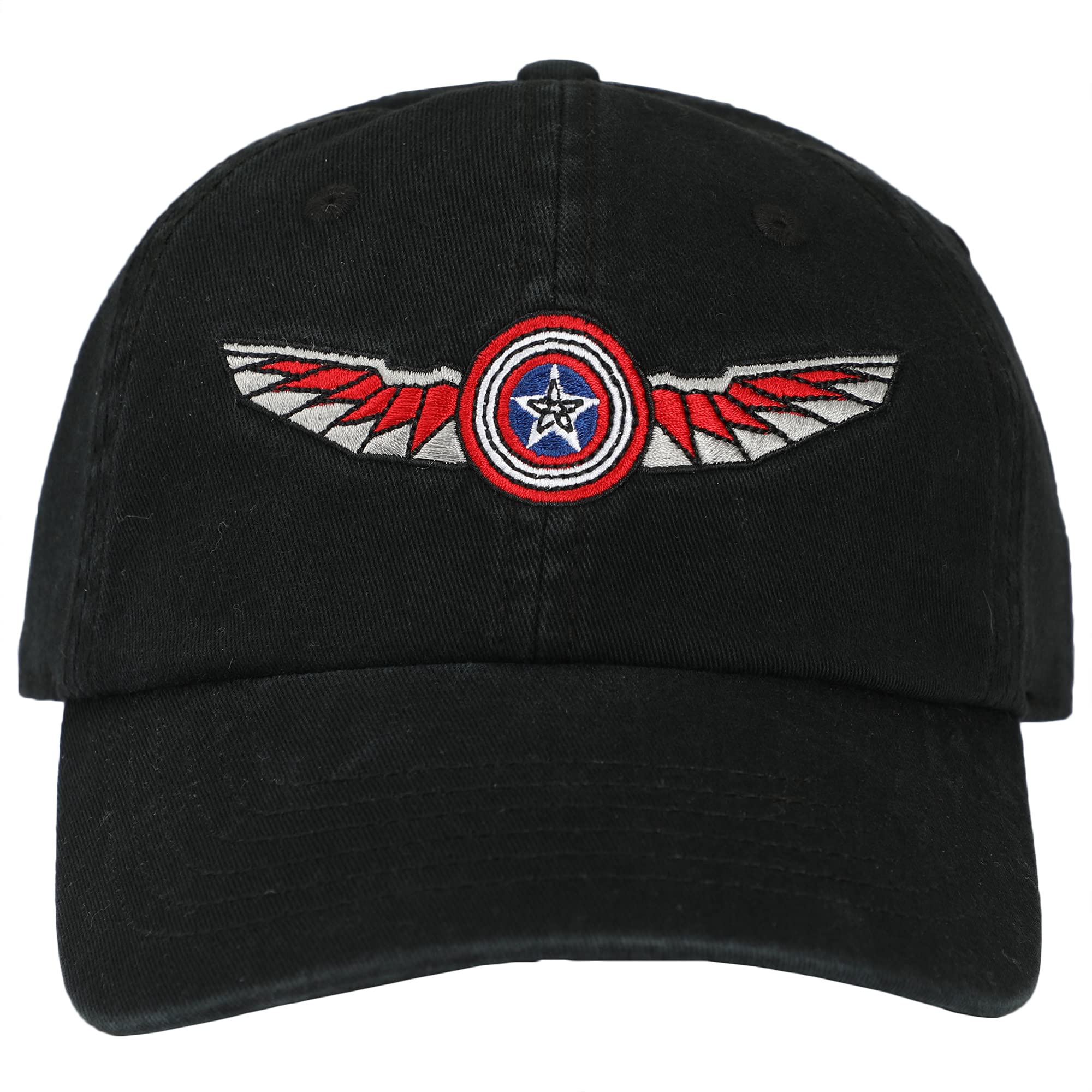 BioworldThe Falcon and The Winter Soldier Shield and Wings Embroidered Dad Hat Black