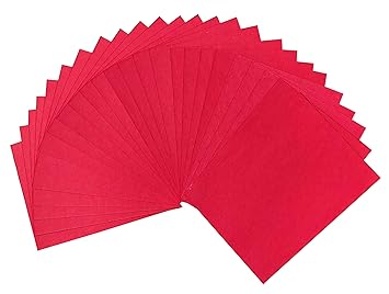 Goonj Creations Handmade A4 Paper Sheets (Red) - Pack of 25