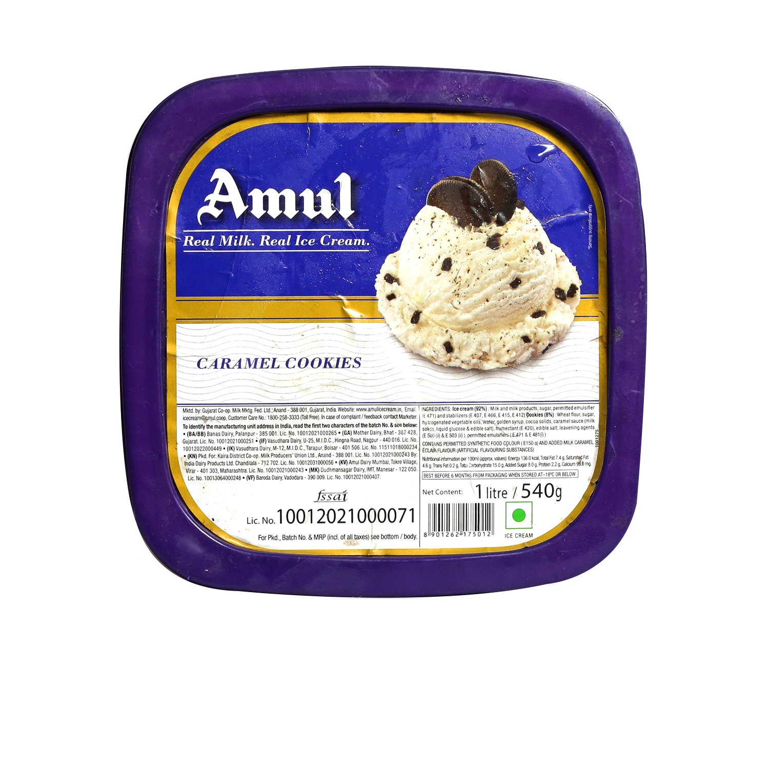 Amul Icecream Caramel Cookies, 540g Pack Amazon.in Grocery
