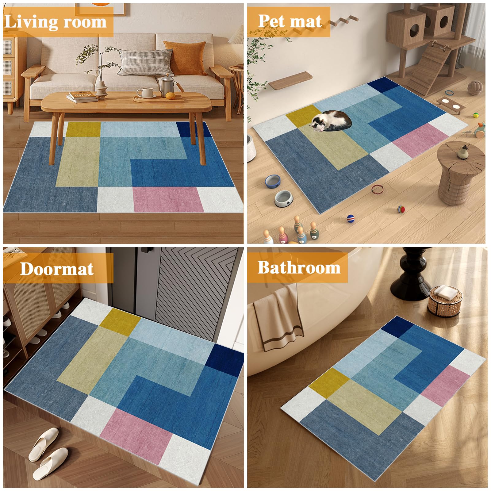 Tappetino per sedia da ufficio, tappetino antiscivolo per pavimenti in legno massello, 100 x 140 cm, multi superficie, protezione da scrivania, ideale per sedie a rotelle e configurazione di gioco