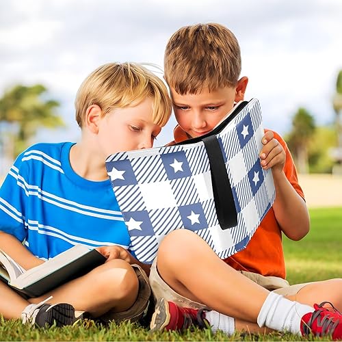 Miniatura 6 de Gingham-pattern-pastel-vichys Card Binder 4 Pocket, Fits 400 Cards,Trading Card Binder with Sleeves, Waterproof Sports Card Binder with Zip