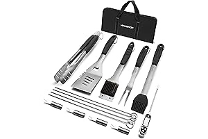 HAUSHOF Premium 15-Piece Grilling Kit with Thermometer