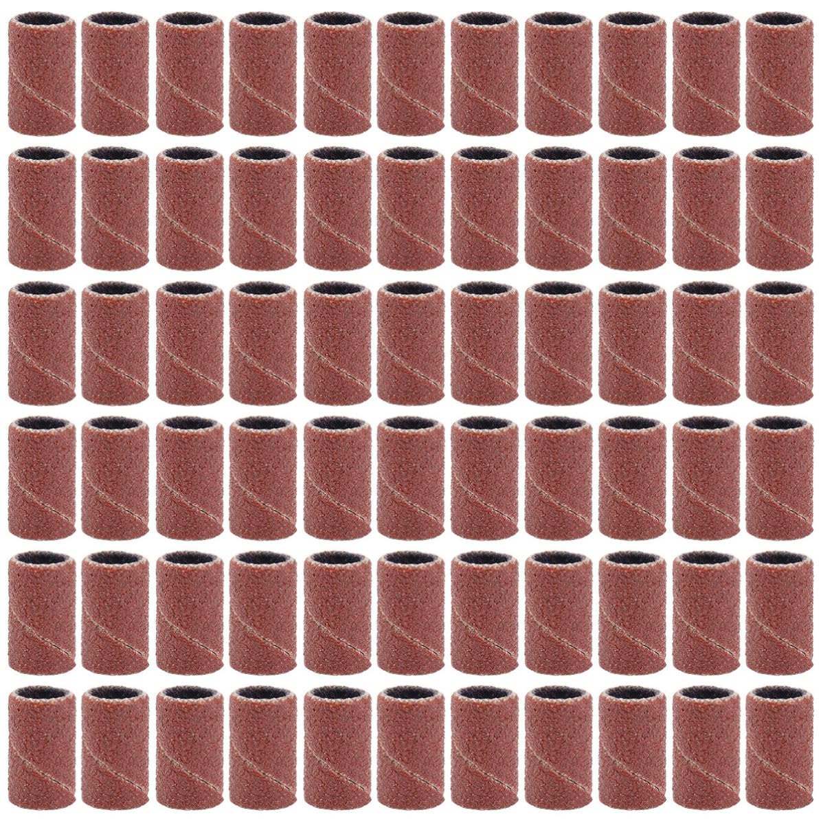 100pcs Sanding Bands 180 Grit Abrasive Sleeves for Nail Drill