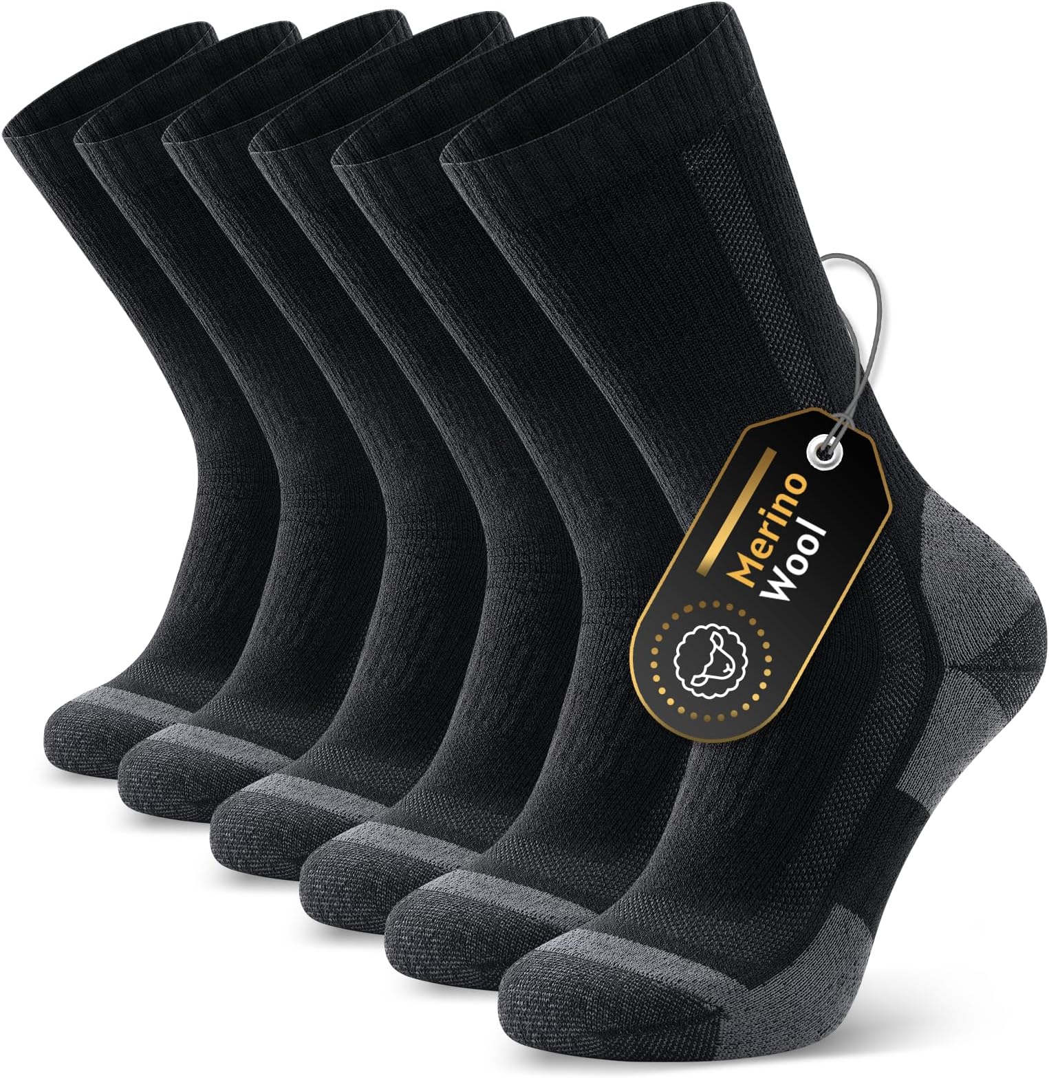 PULIOUMerino Wool Socks Men Women,Cushion Moisture Wicking Breathable Outdoor Multipack Hiking Trekking Walking Athletic Work thermal warm winter,3 pairsOEKO-TEX STANDARD 100