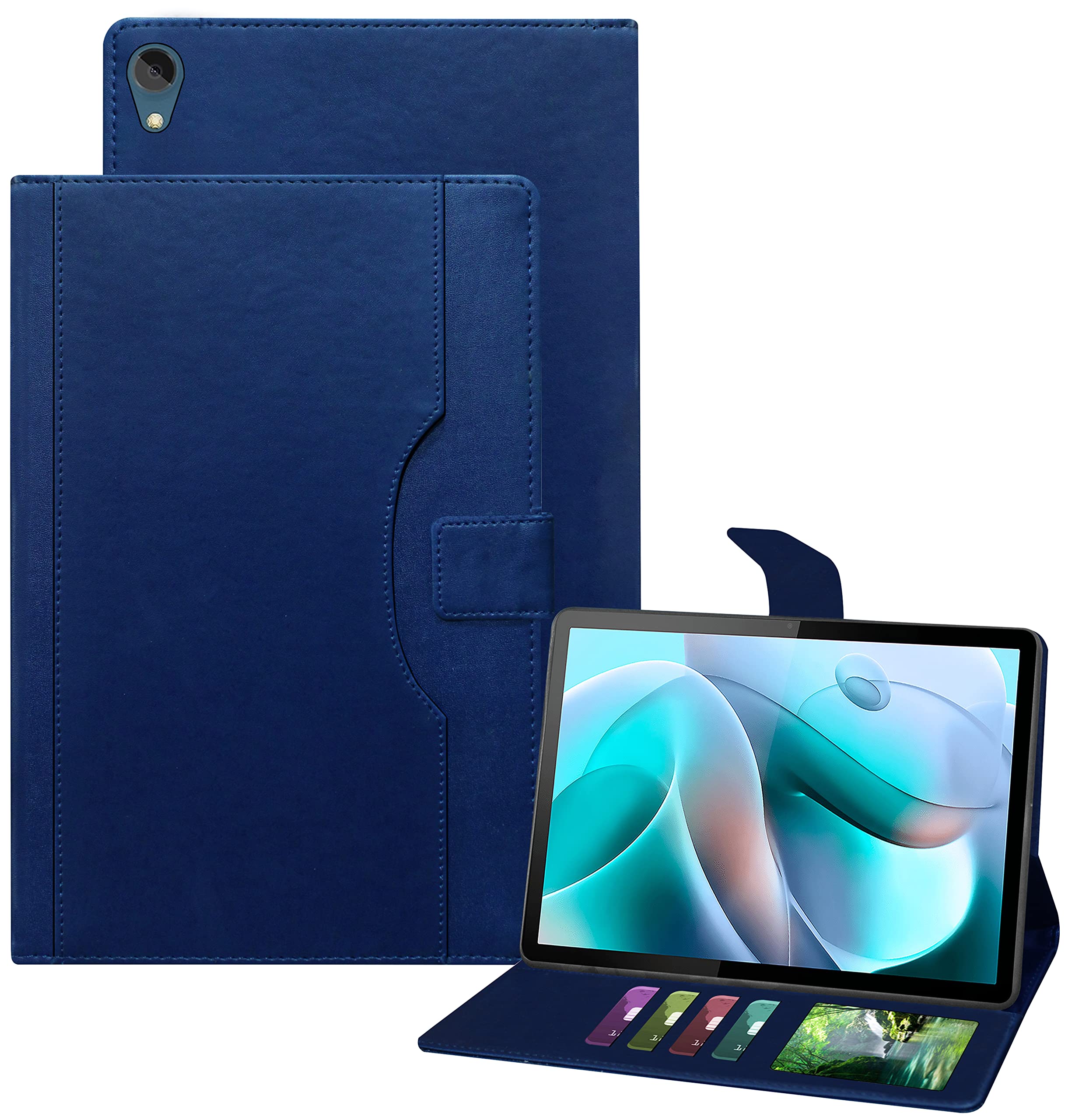 TGK Multi-Angle with Viewing Stand Leather Flip Case Cover for Motorola Moto Tab G70 LTE 11 inch (Dark Blue) (B09W9DBHQV) Amazon Price History, Amazon Price Tracker