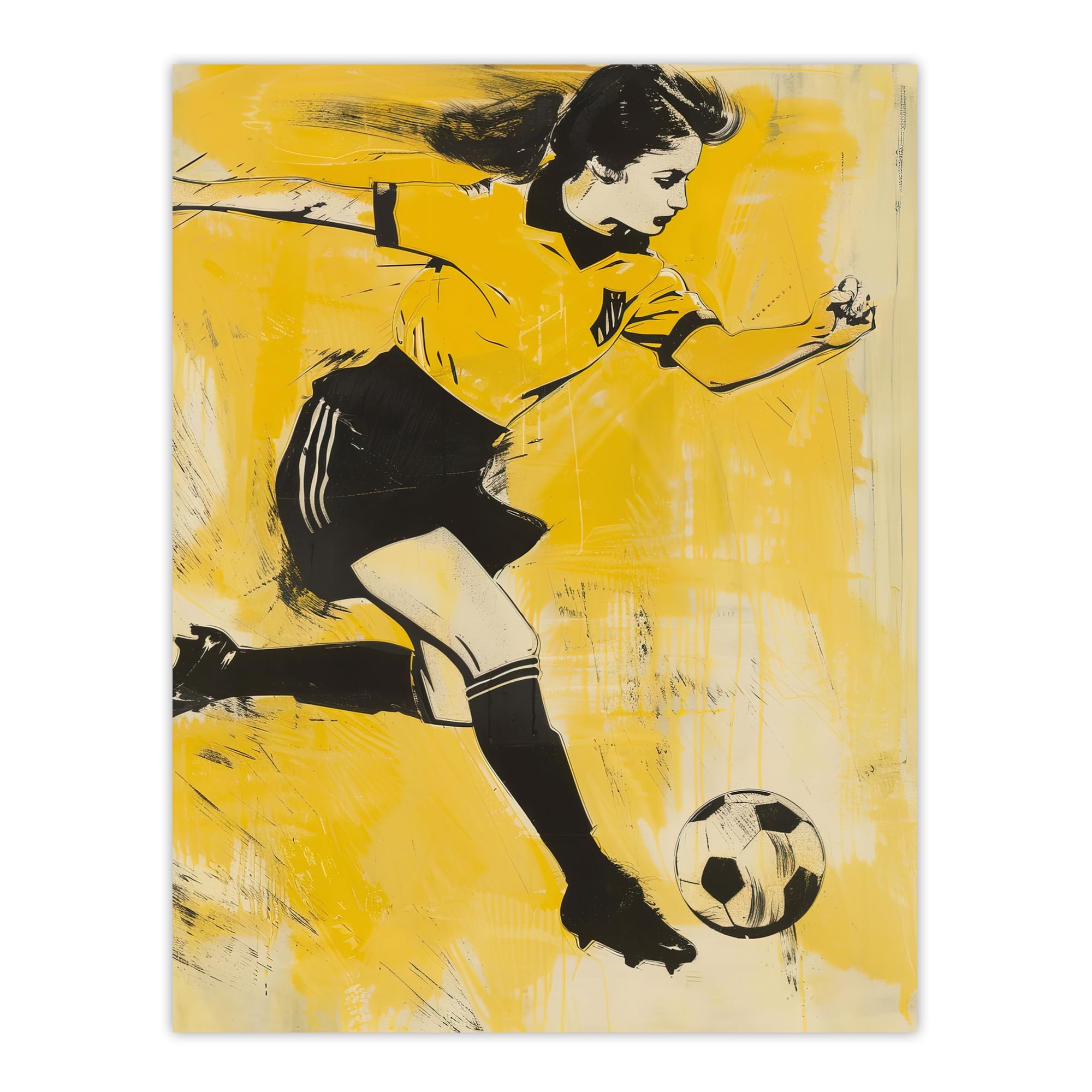 Artery8 Womens Girls Football Fan Soccer Player Striker Living Room Extra Large XL Wall Art Poster Print