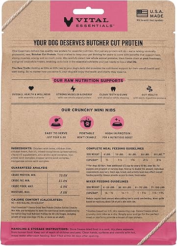 Miniatura 2 de Vital Essentials Alimento crudo liofilizado para perros, mini bocados crujientes de pollo  Comida completa o mezclador  Alimento para perros alto en