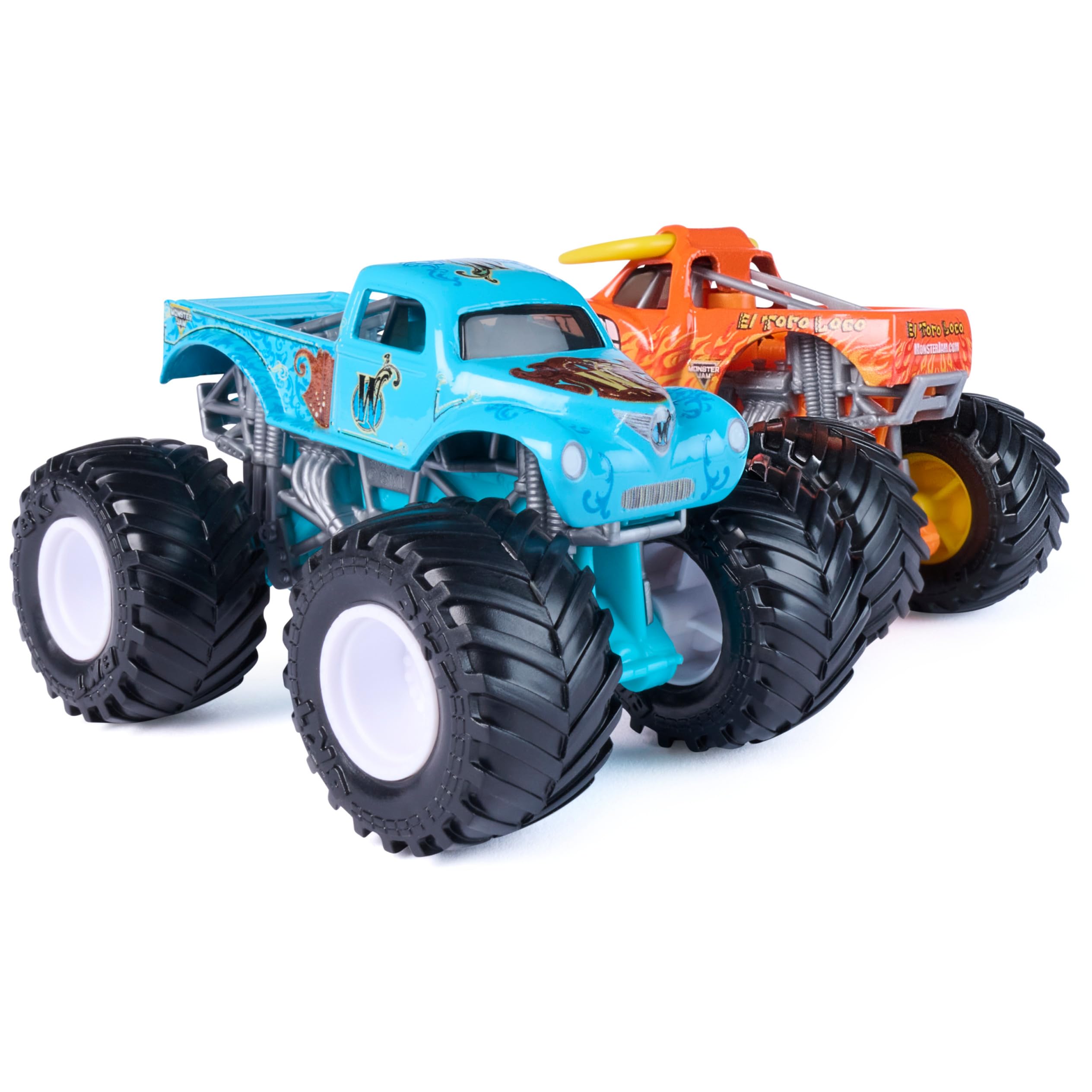 Monster Jam Grave Digger vs Son-Uva-Digger Monster Truck in scala 1:64 | Autentica replica di camion giocattolo, pneumatici BKT in vera gomma, grafica dettagliata, regali di gioco per bambini e
