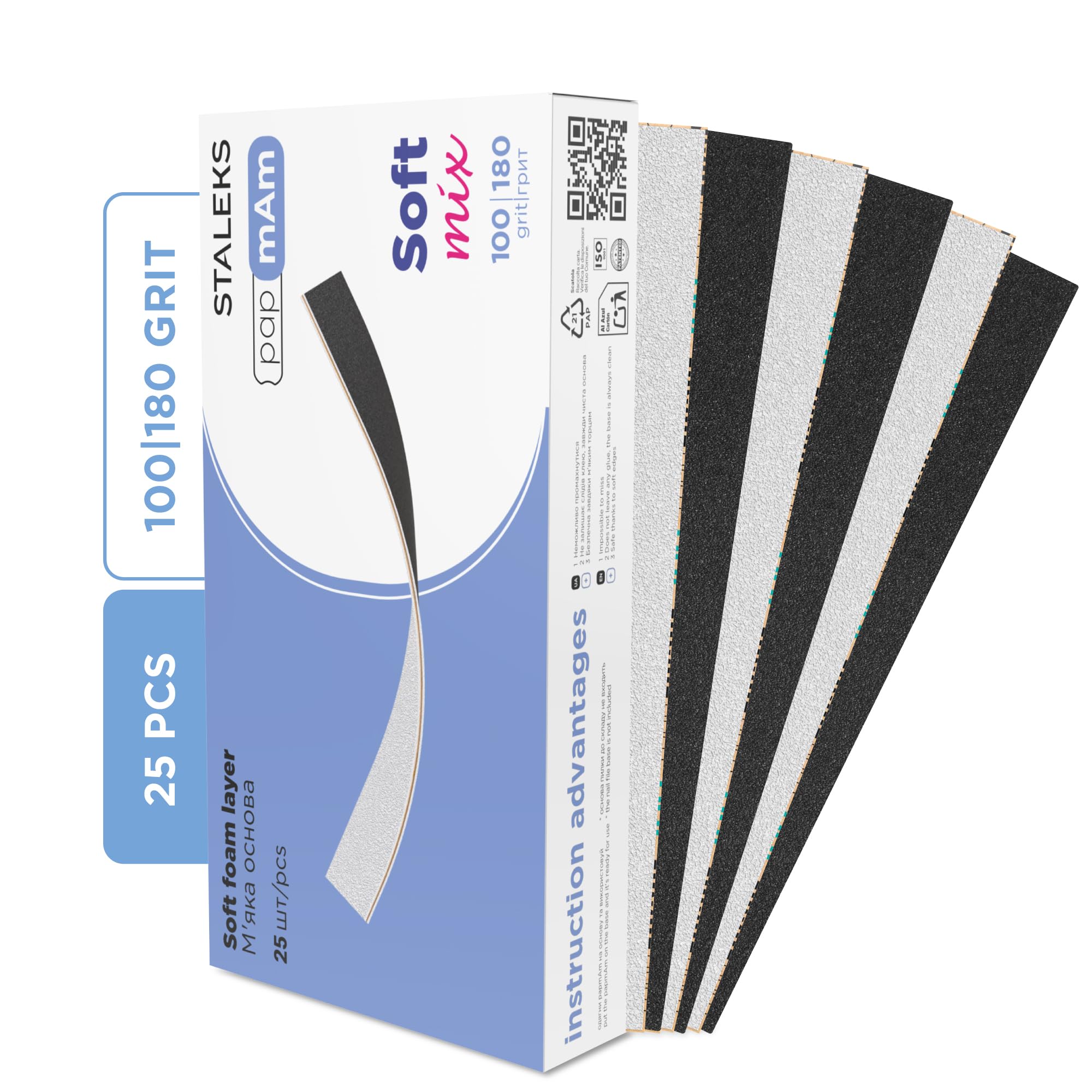STALEKS PRO Nail File Refills - 100/180 Grit -1