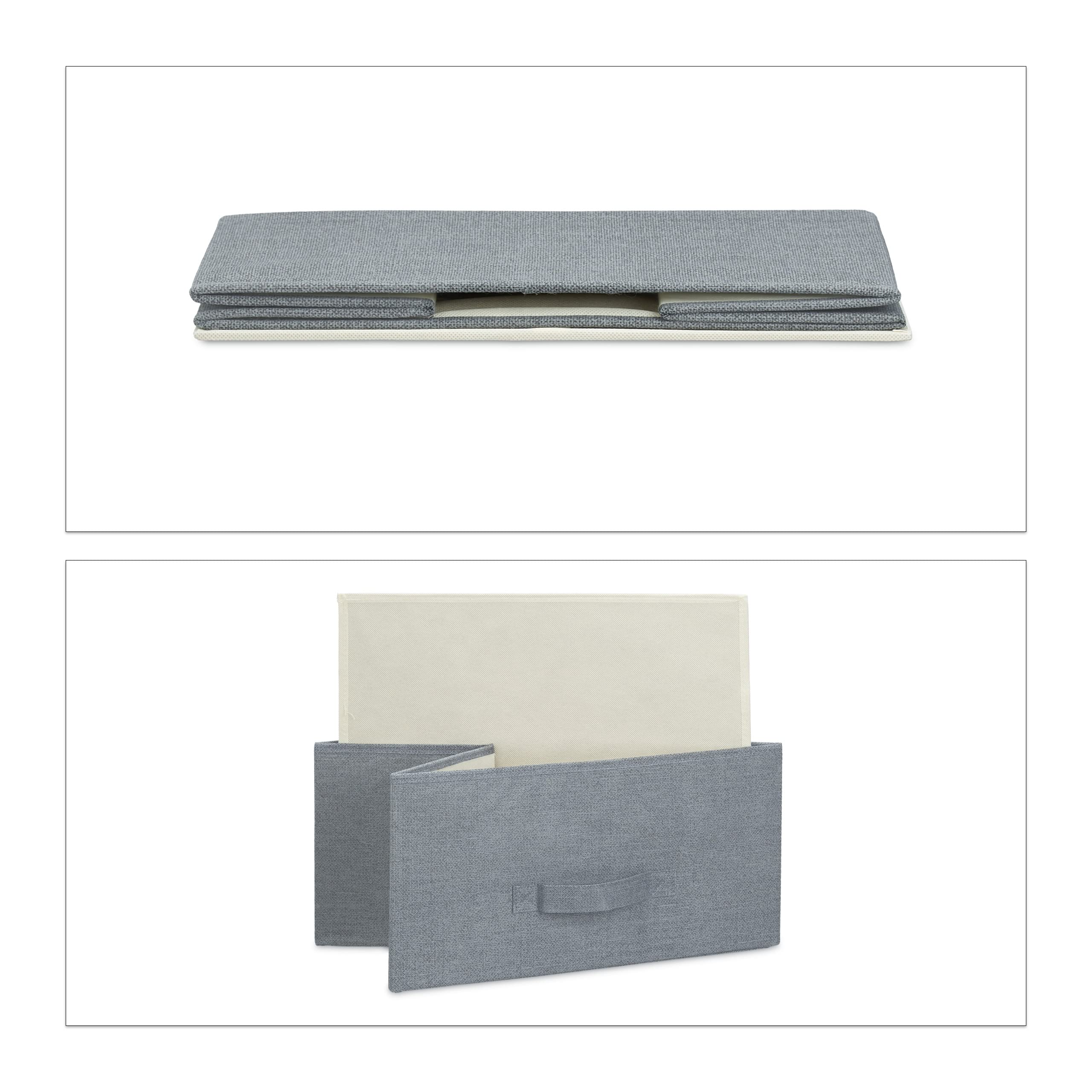 Relaxdays Cajonera Multiusos con 3 Cajones, Metal-Tela, Gris, 53 x 48 x 40 cm