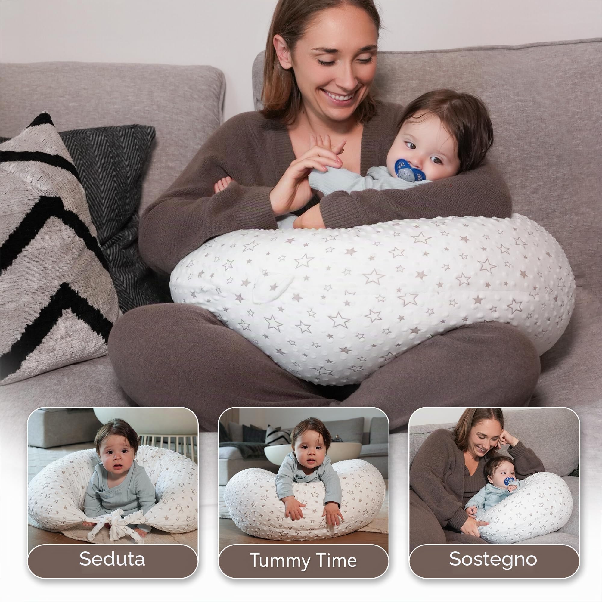DancesCat 170CM Cuscino Gravidanza Sfoderabile, Cuscino Allattamento, Babycare Cuscino Gravidanza e Allattamento Neonato Multifunzionale, Cuscino per Gravidanza per Dormire