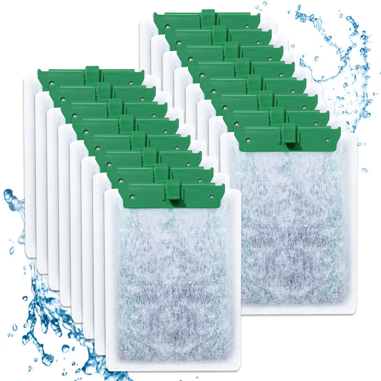 Cunina 16PCS Medium Filter Cartridges Compatible with Tetra Whisper Bio-Bag Filter Cartridges Medium for Aquariums 10i IQ10 PF10, Fish Tank Filter Cartridges Power Filter Replacement for Tetra Filter