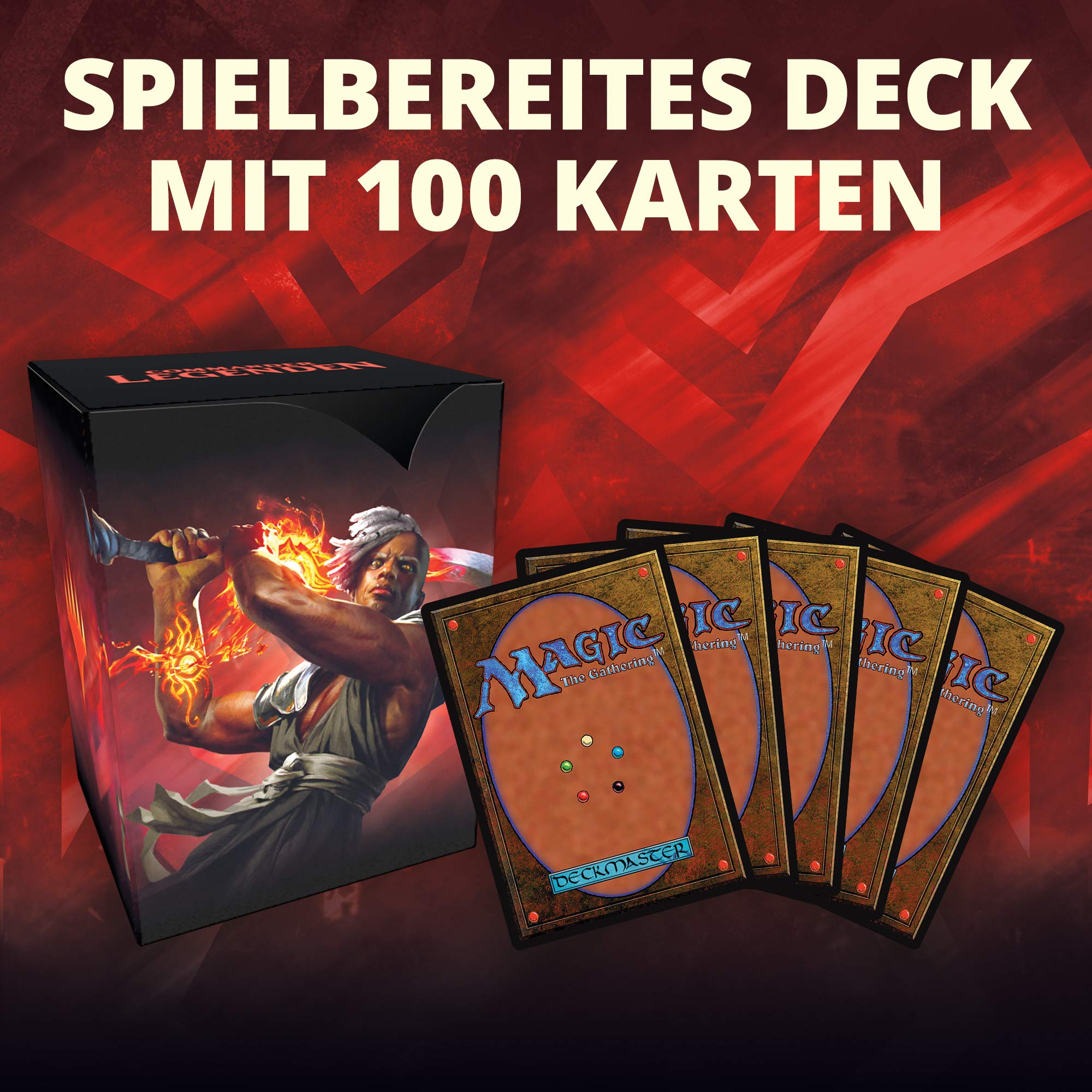 Magic The Gathering C78591000 Magic: The Gathering Commander Legend Commander-Deck - Przygotuj się do walki, gotowy deck z 100 kartkami, czerwono-biały