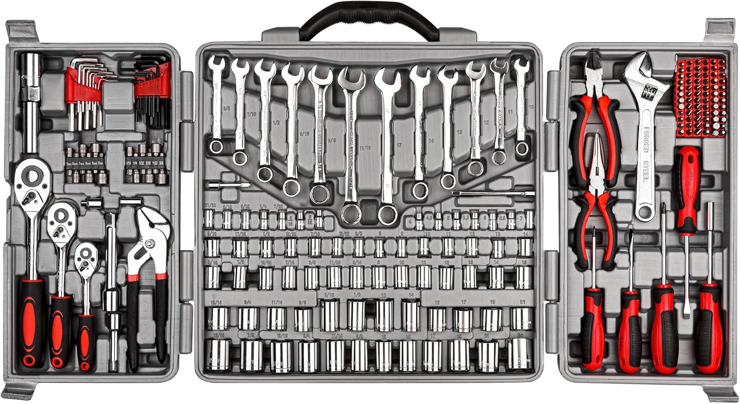 CARTMAN 205 Piece Ratchet Wrench Tool Set 1/4