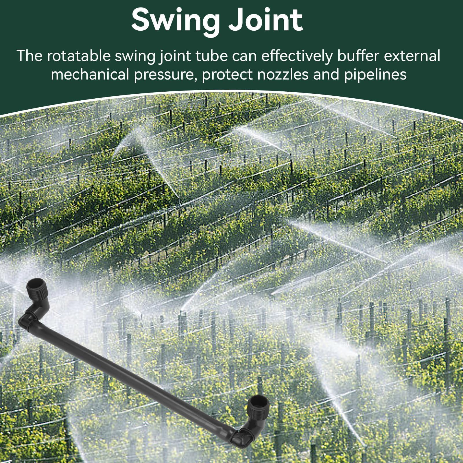 5PCS G3/4 External Thread Swing Joint Pipe, Pipe Swing Assembly, Rotatable Swing Joint Assembly Lawn Irrigation Tool Automatic Irrigation Accessories for Garden Sprinkler System