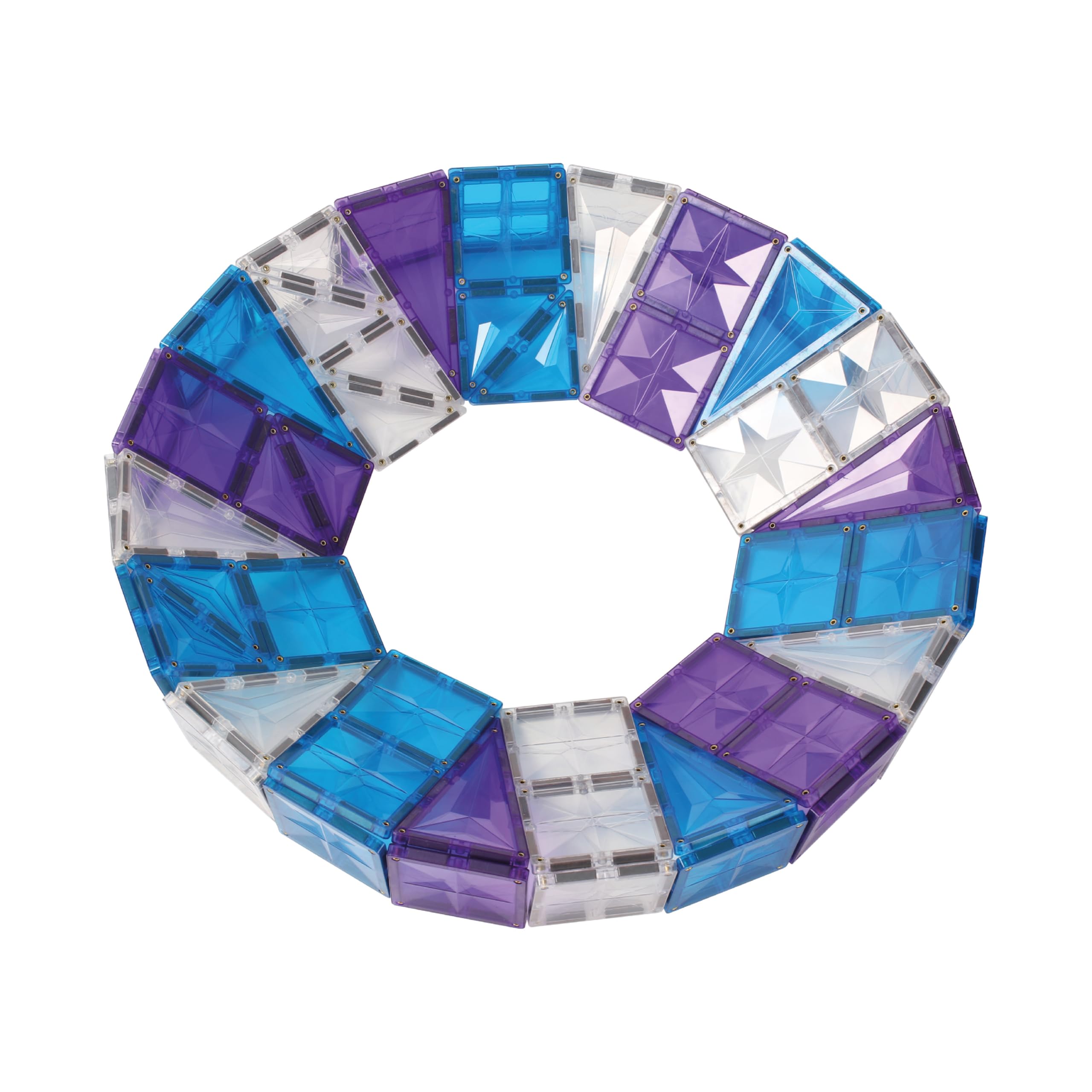 Mega-Eiskristall-Bausatz 180 Teile, abwechslungsreiche Formen und Farben, langlebiges Magnetspielzeug, magnetische Bausteine, erweiterbare Sets, weiß blau violett, für Kinder ab 3 Jahren