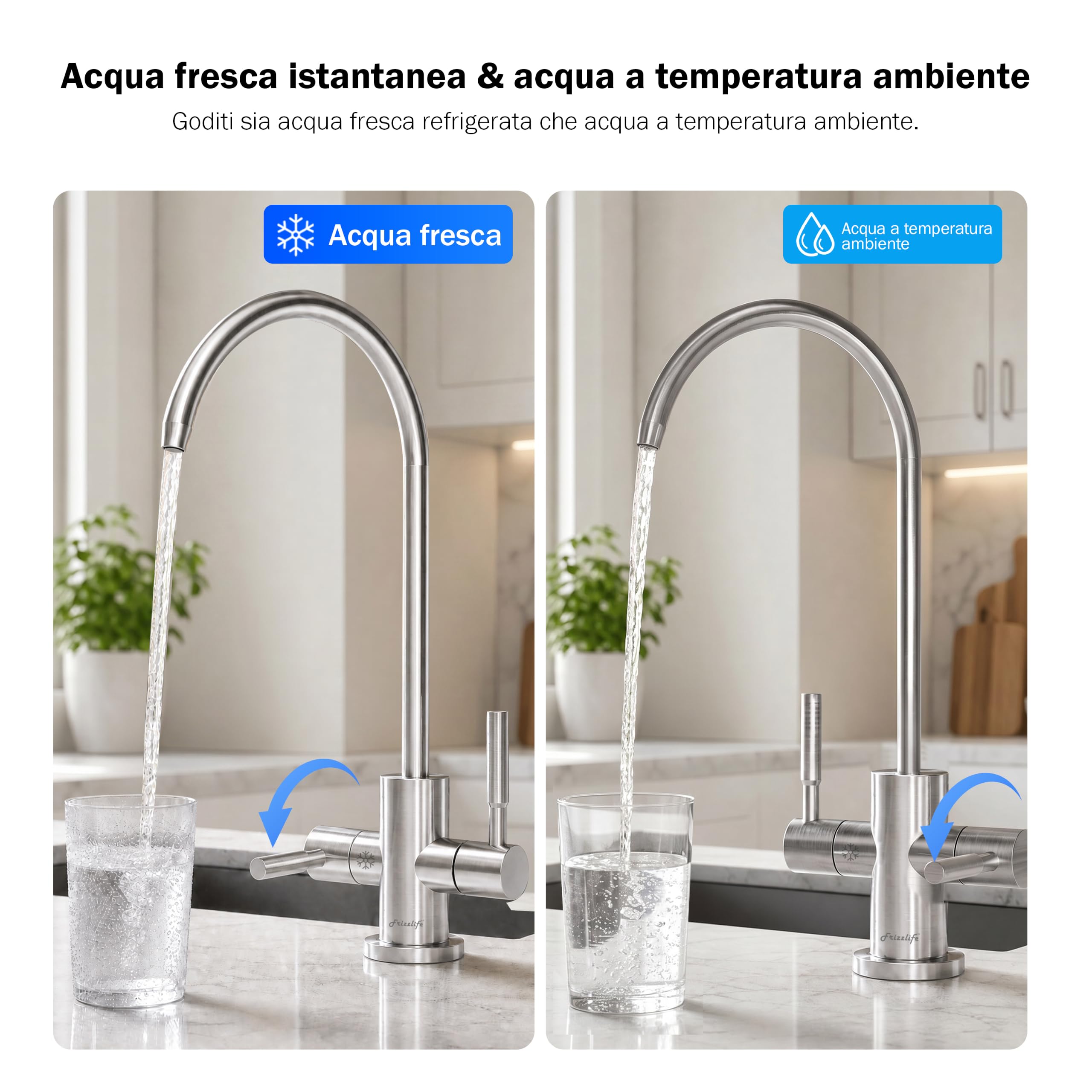 Frizzlife CW5000 Raffreddatore d'acqua sottolavello per filtri acqua