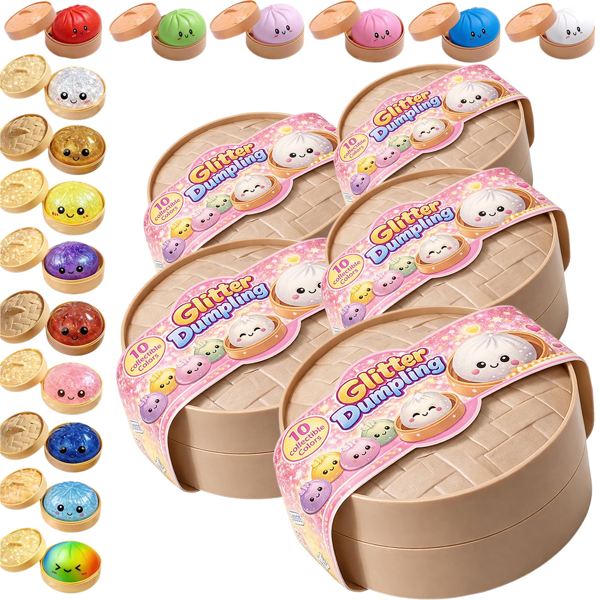 Jeeeun 2026 New Dumpling Squishy Mystery Box | Fun Surprise & Stress Relief for Busy Days Ages, Random Colors (2 Packs) — view 9