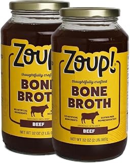 Beef Bone Broth by Zoup! Keto-Friendly, Gluten Free, Sugar Free, Non-GMO Clear Broth - Great for Stock, Bouillon, Soup Base or in Gravy - 2-Pack (32 oz)