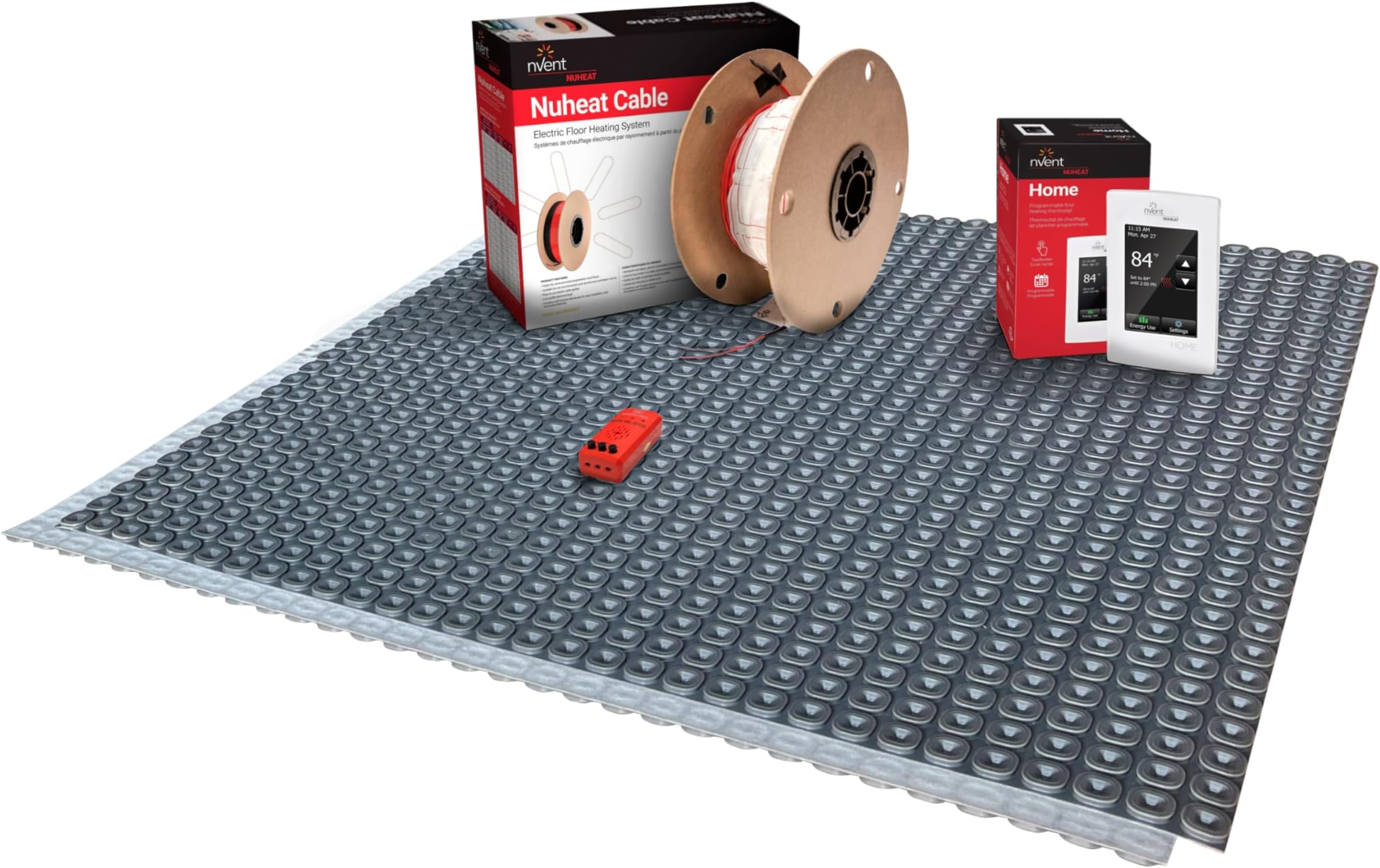 N1C025-H-KIT 25 sq ft Home Comfort Floor Heat Kit with Home Thermostat, Heat Membrane, Heat Cable, Fault Indicator