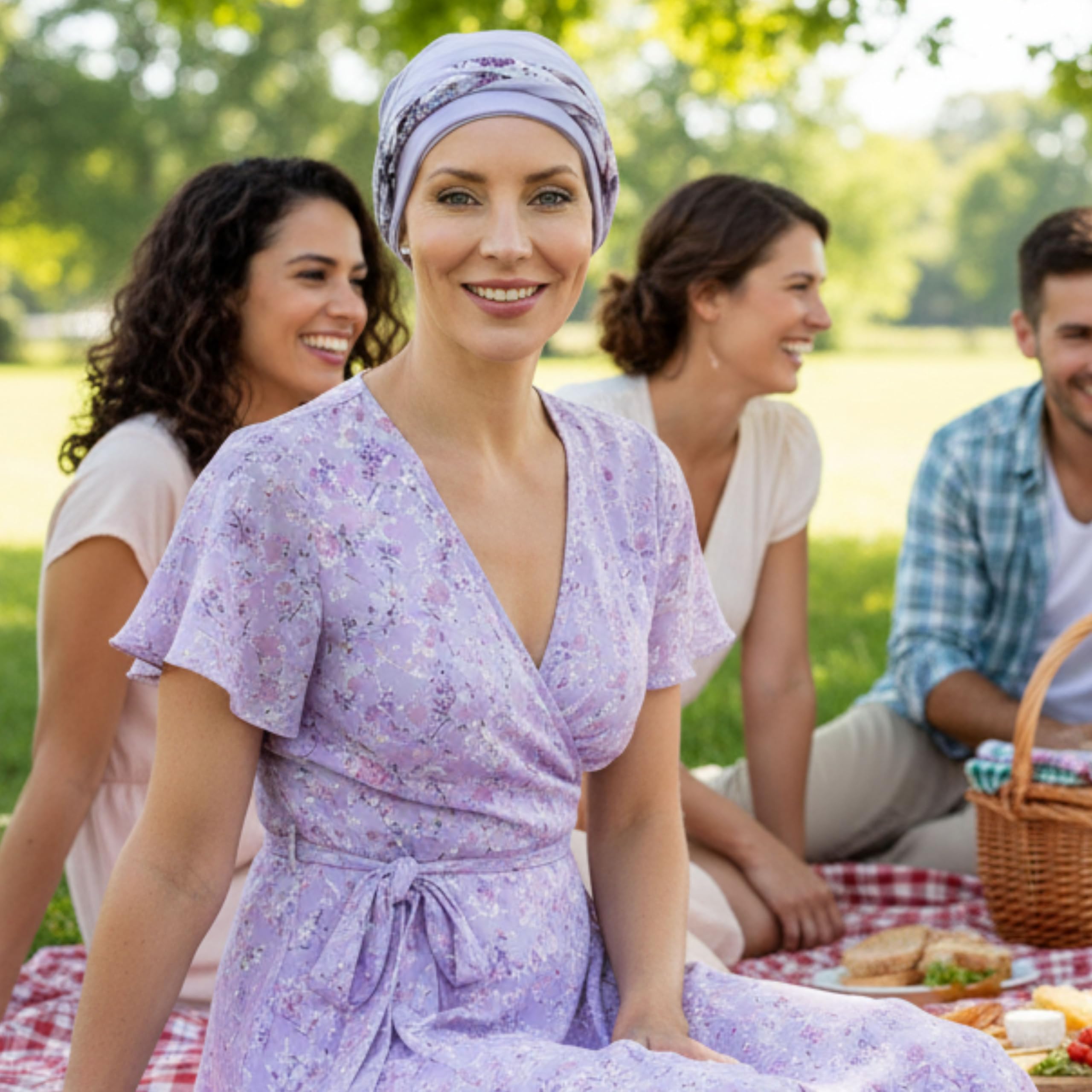 Deresina Turbante Chemioterapia in bambù, Turbante Boho Chic per Donne con Perdita di Capelli