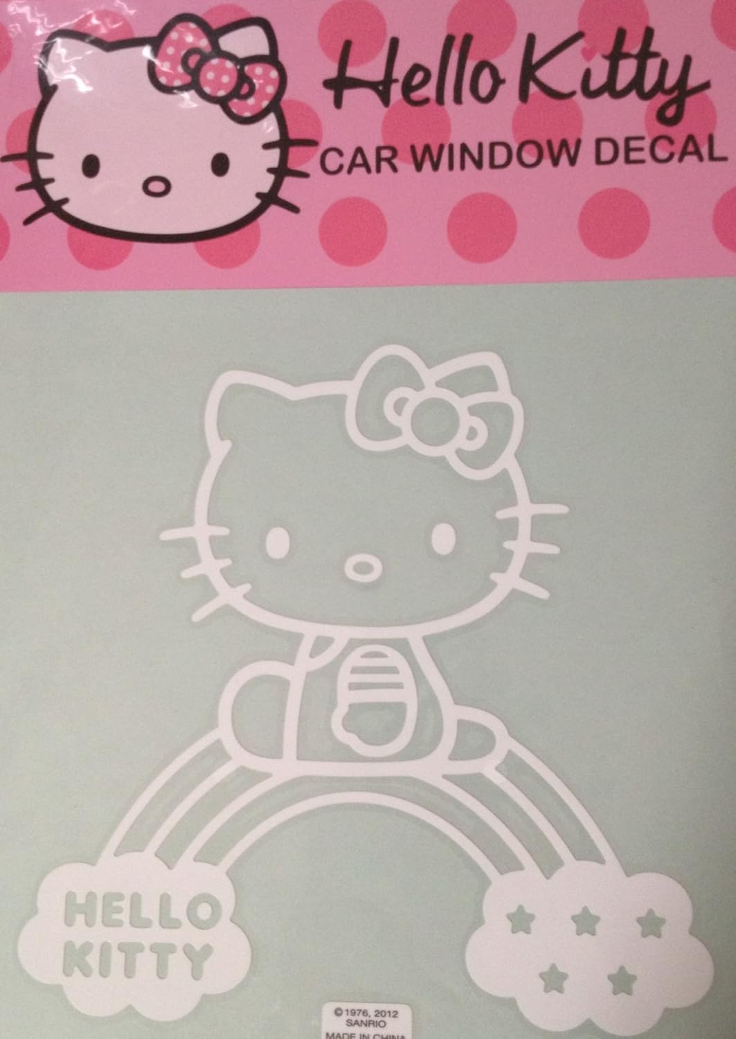 SANRIO Hello Kitty Car Window Decal with Rainbow Automotive