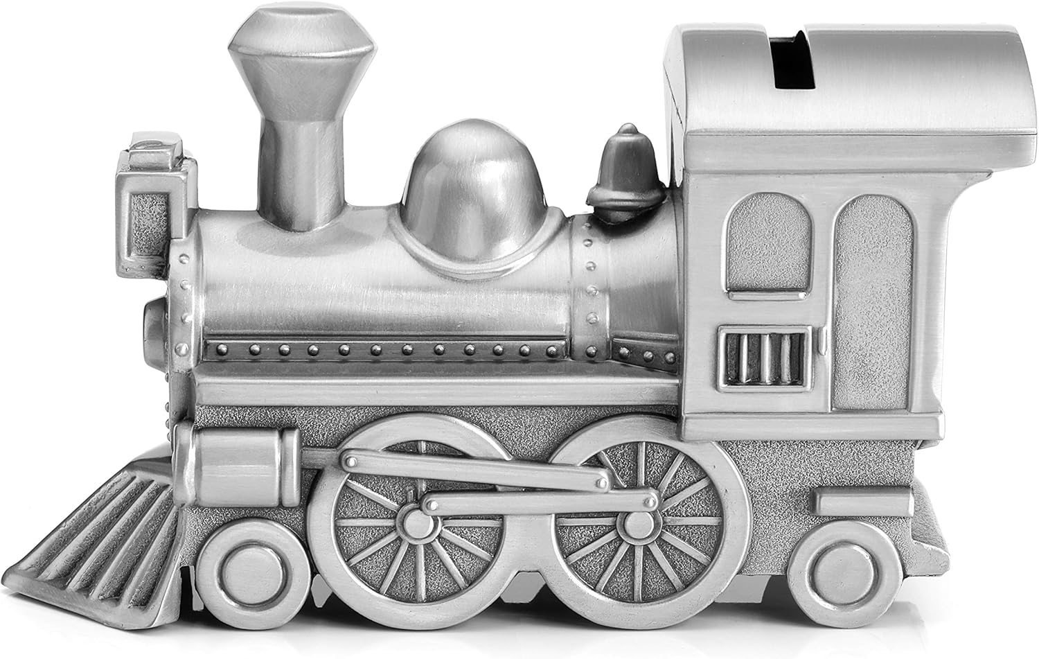 Mogoko Metal Money Bank, Cute Train Piggy Bank Silver Penny Coin Saving Box for Children