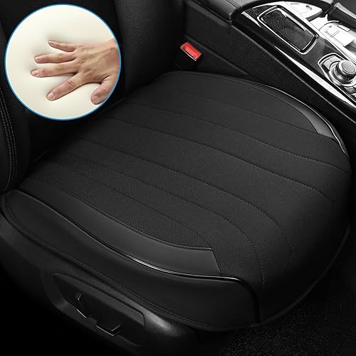 GIANT PANDA Cómoda funda de asiento de automóvil con cojín de espuma viscoelástica integrado, funda inferior para asiento delantero del conductor,