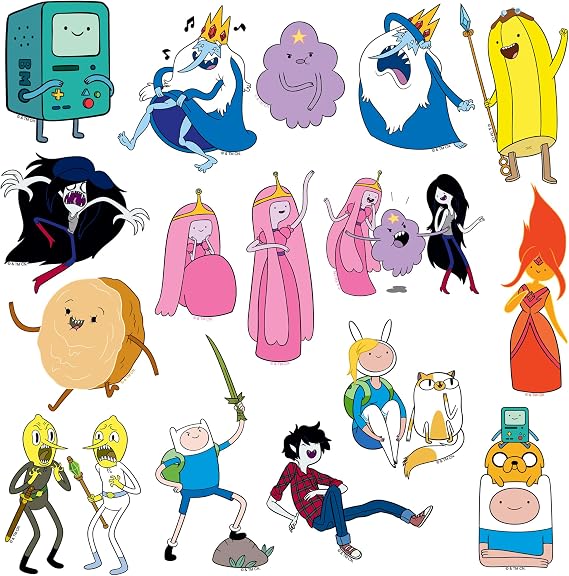 Adventure Time Characters 50ct Vinyl Large Deluxe Stickers Variety Pack Laptop, Water Bottle, Scrapbooking, Tablet, Indoor/Outdoor Set of 50