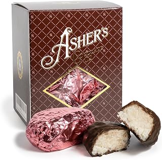 Asher's Chocolates, Chocolate Covered Eggs, Individually Wrapped Eggs Covered in Rich Chocolate, Spring Collection of Easter Eggs, Small Batches of Kosher Chocolate, Family Owned Since 1892 (6 Eggs, Dark Chocolate, Coconut Cream)